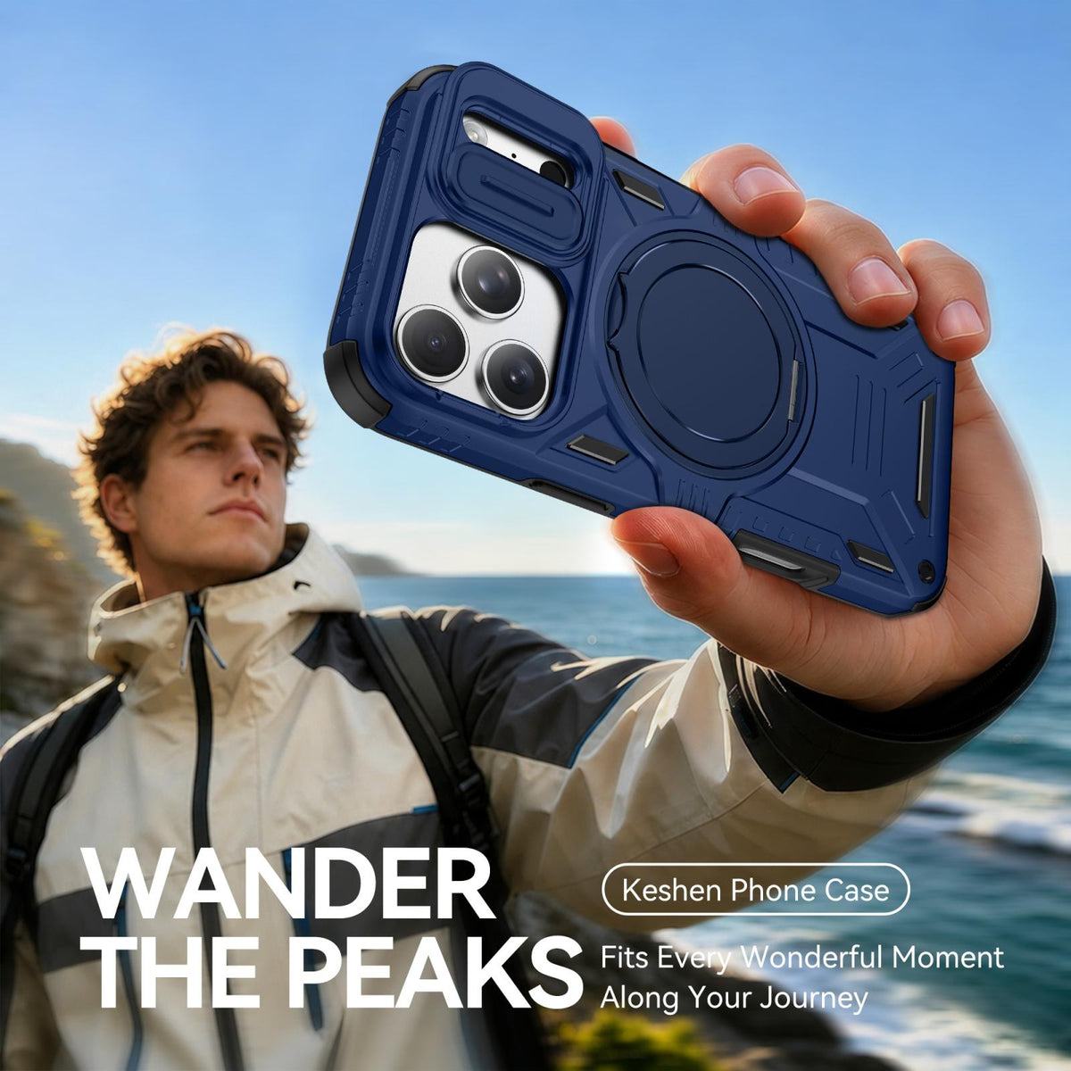 For iPhone 17 Pro Sliding Camshield Magnetic Rotation Holder Phone Case - Green - EDA010223104C