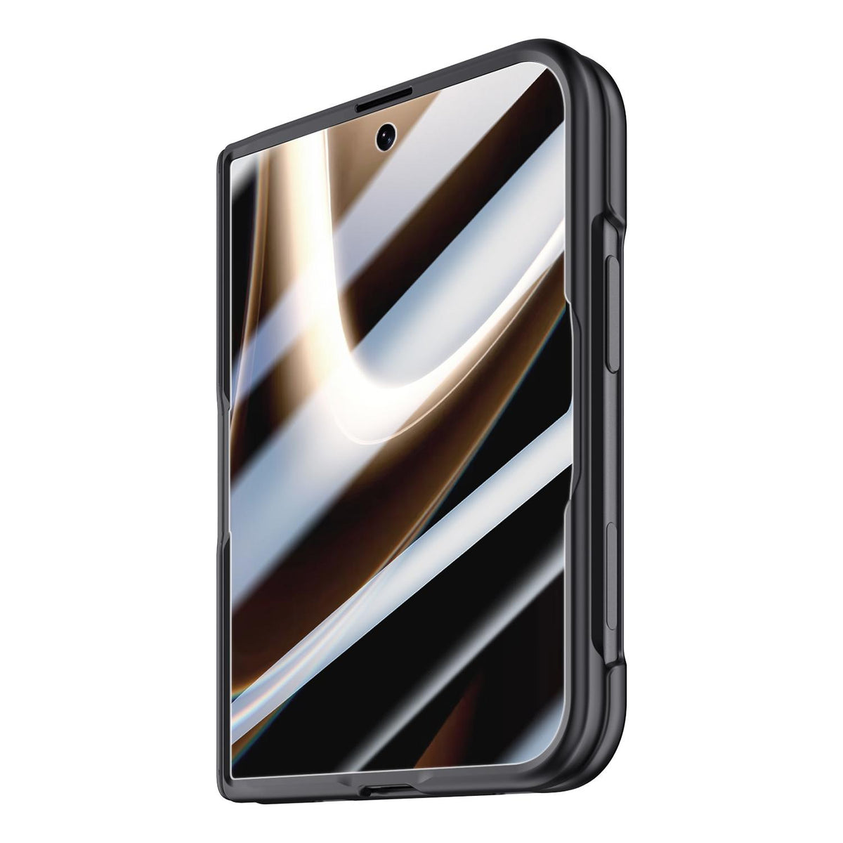 For iPhone Duo Crazy Series Integrated HD Film Skin Feel Center Axis Magnetic Phone Case with Lens Holder - Silver - EDA010234001C