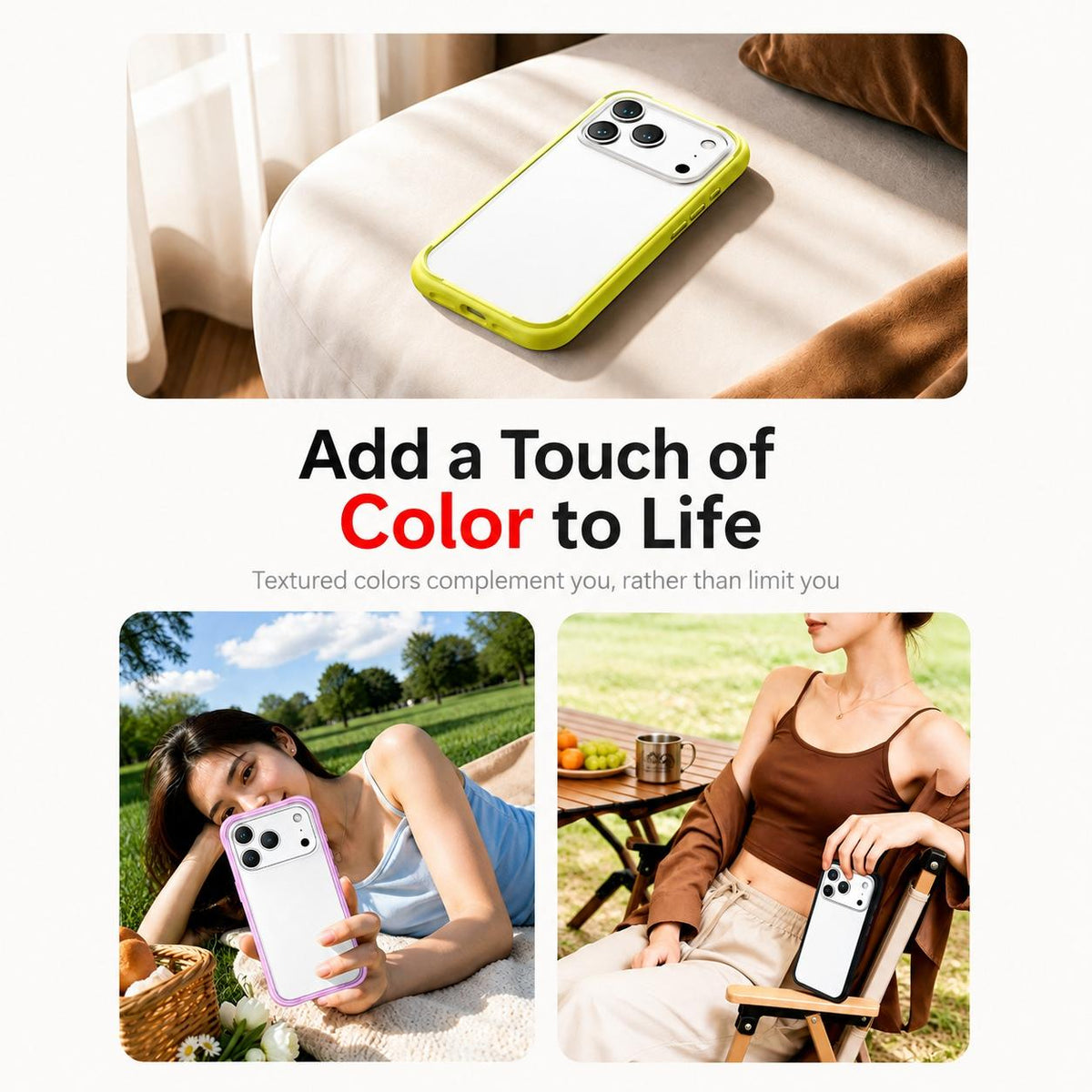 For iPhone 16 Pro Silicone Frame Bumper Frosted Back Panel Phone Case - White - EDA010237208A