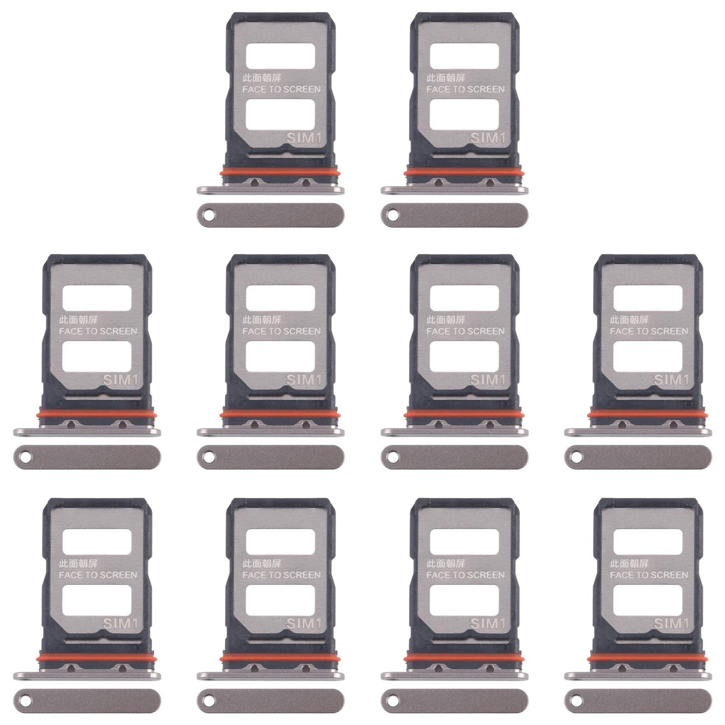 For Xiaomi 14T Pro 5G 10pcs Original SIM Card Tray + SIM Card Tray (Gold)