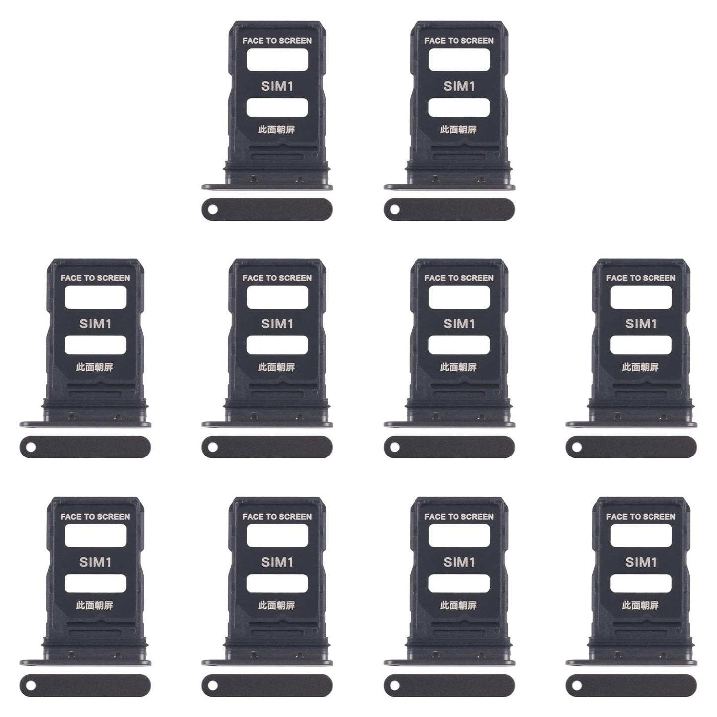 For Xiaomi 15 10pcs Original SIM Card Tray + SIM Card Tray (Black)