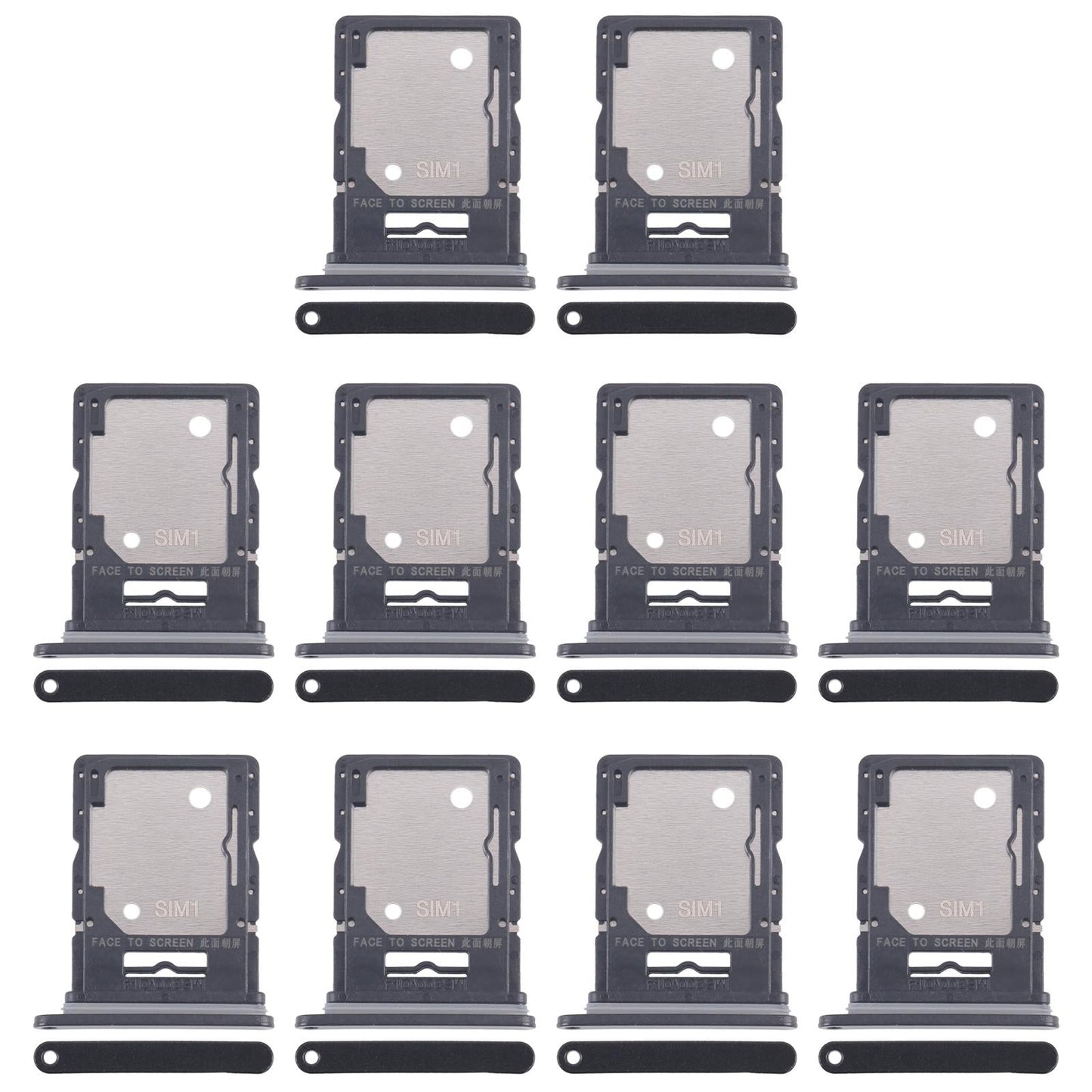 For Xiaomi Redmi Note 14 5G 10pcs Original SIM + SIM / Micro SD Card Tray (Black)