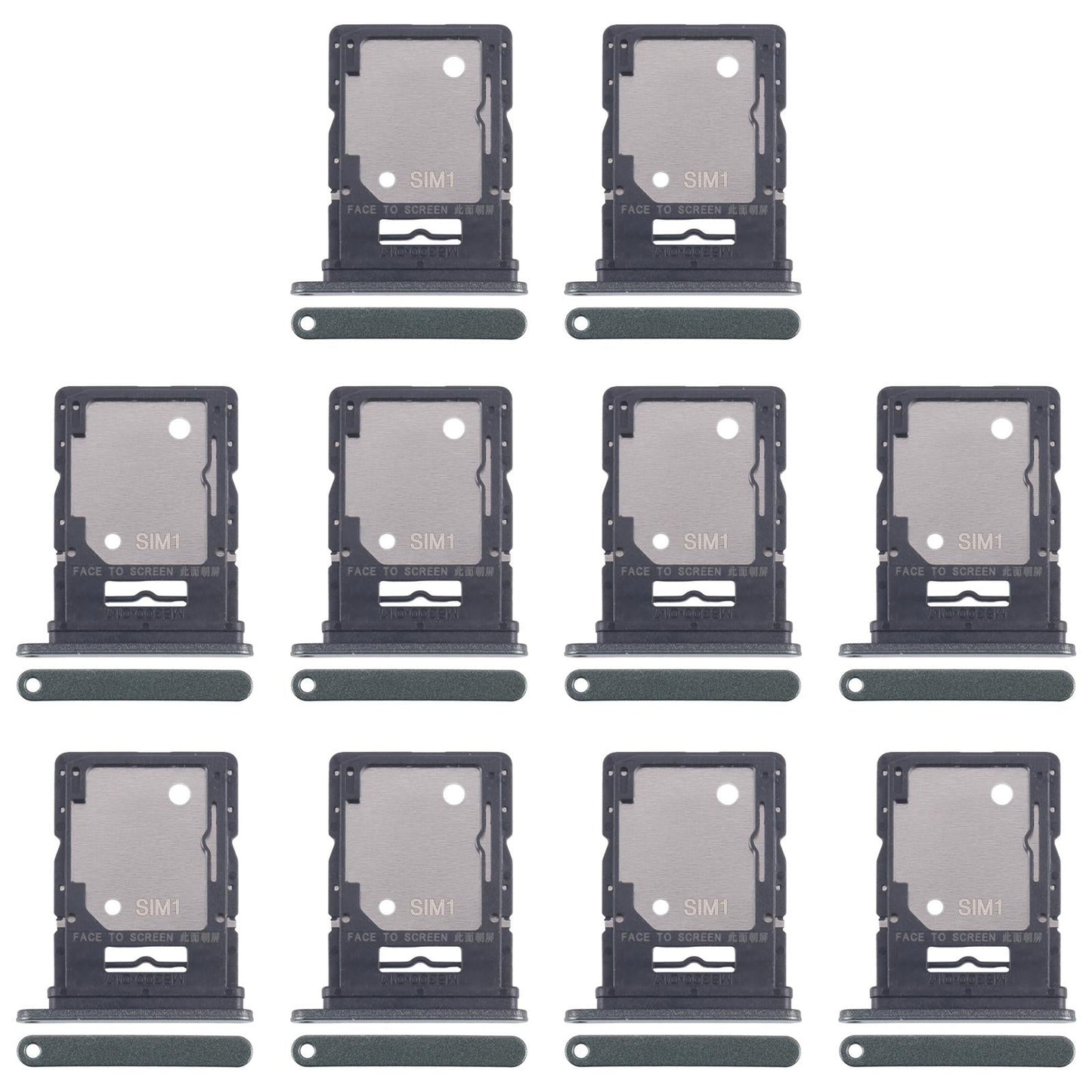 For Xiaomi Redmi Note 14 5G 10pcs Original SIM + SIM / Micro SD Card Tray (Dark Green)
