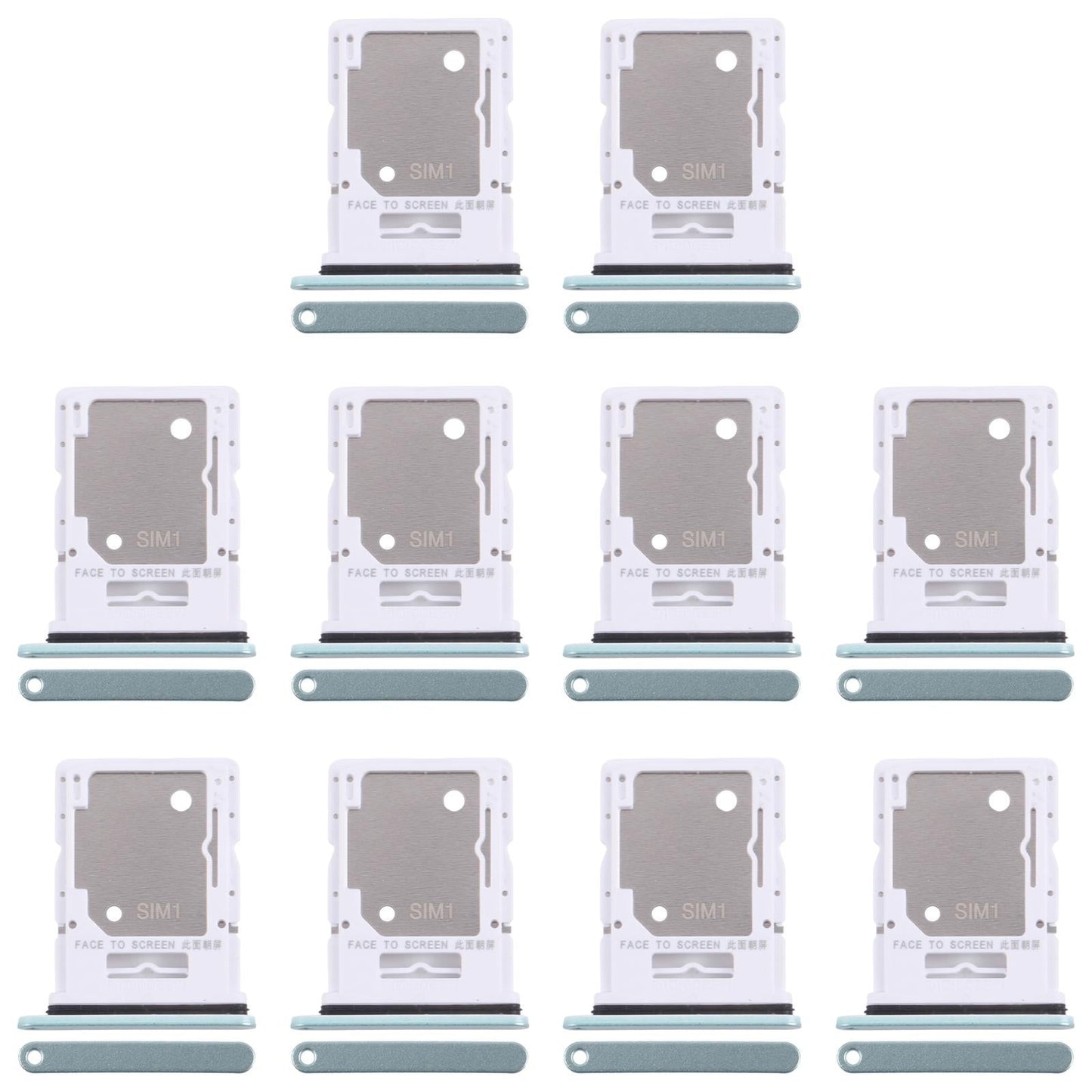 For Xiaomi Redmi Note 14 5G 10pcs Original SIM + SIM / Micro SD Card Tray (Light Green)
