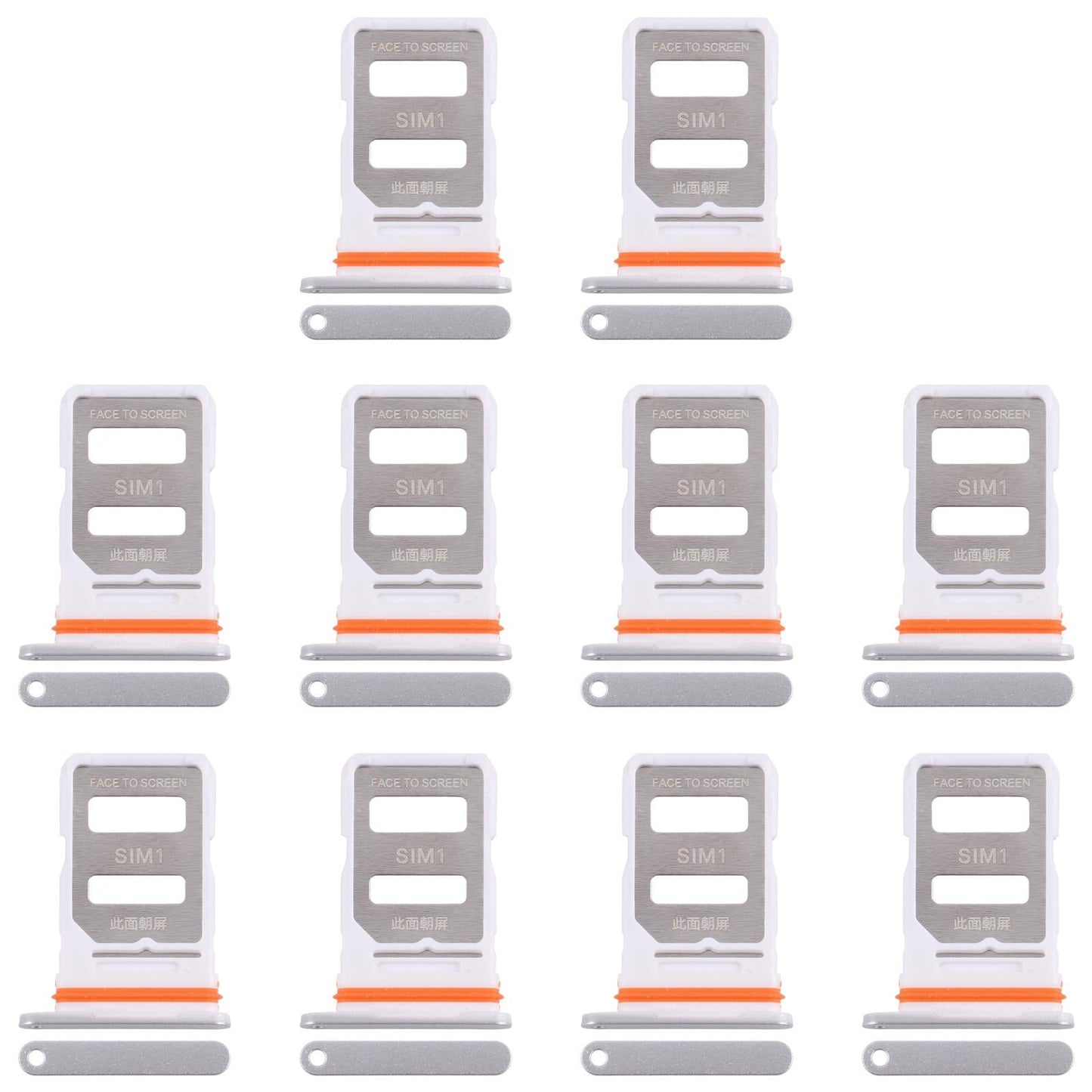 For Xiaomi Redmi Turbo 4 10pcs Original SIM Card Tray + SIM Card Tray (Silver)