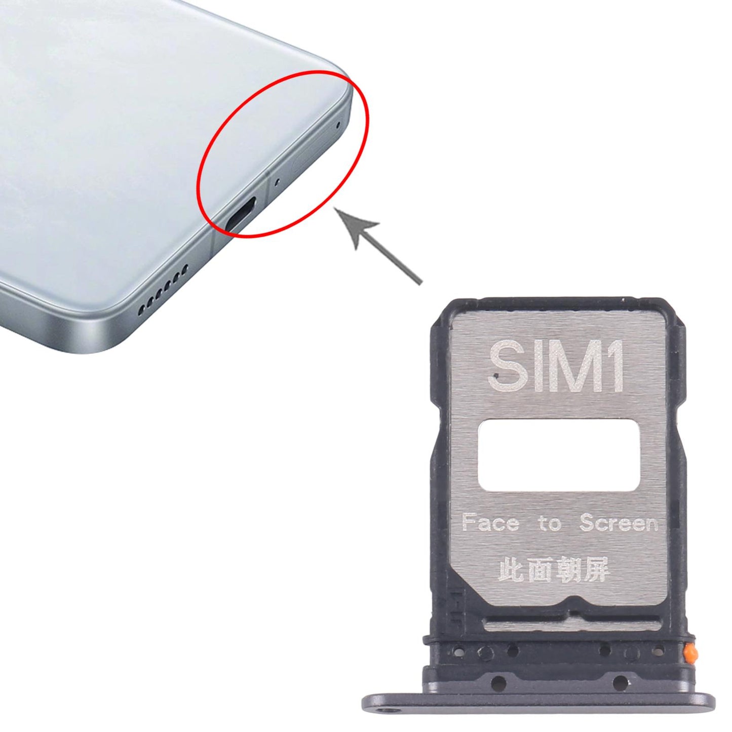 For Xiaomi Redmi K80 10pcs Original SIM Card Tray + SIM Card Tray (Black)