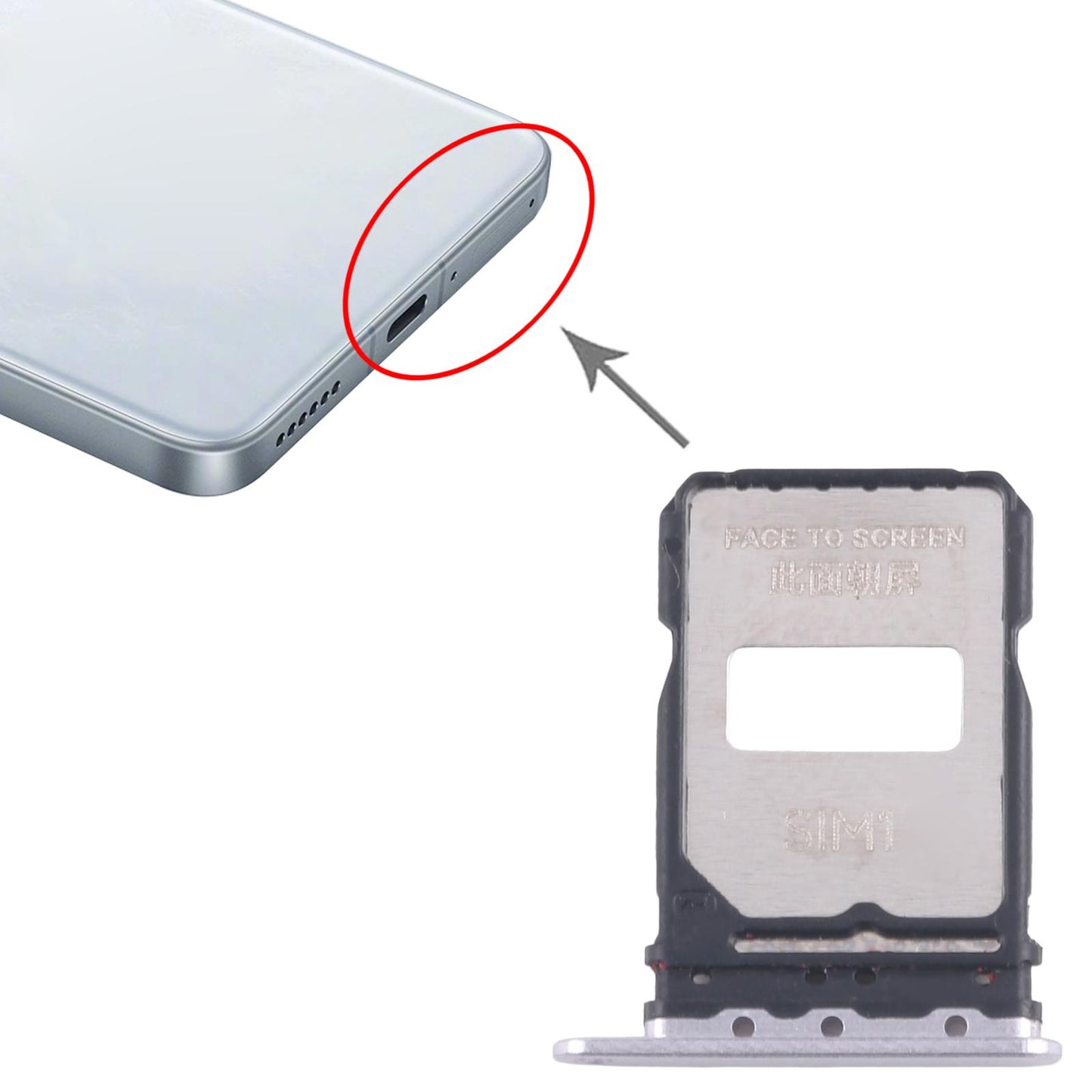 For Xiaomi Redmi K80 Pro 10pcs Original SIM Card Tray + SIM Card Tray (Silver)
