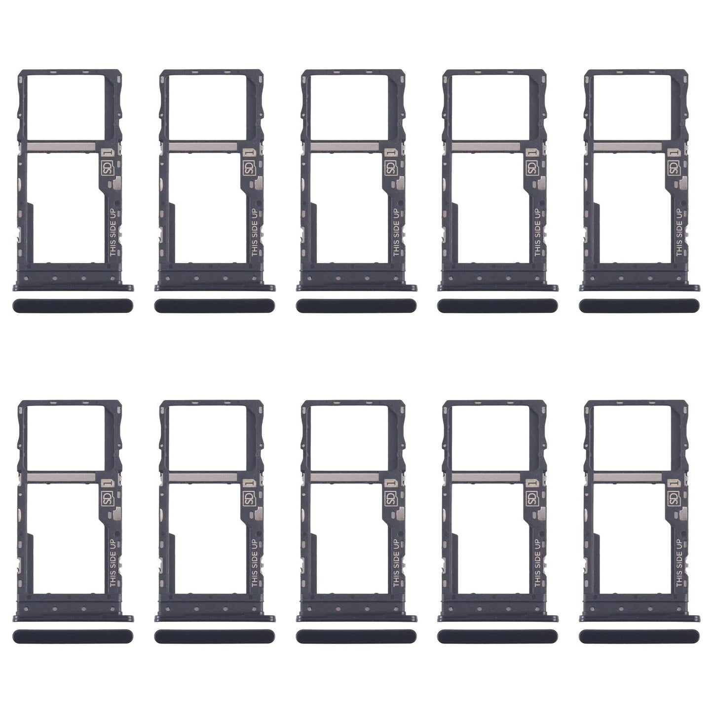 For Motorola Moto G 2022 10pcs Original SIM + Micro SD Card Tray (Black)