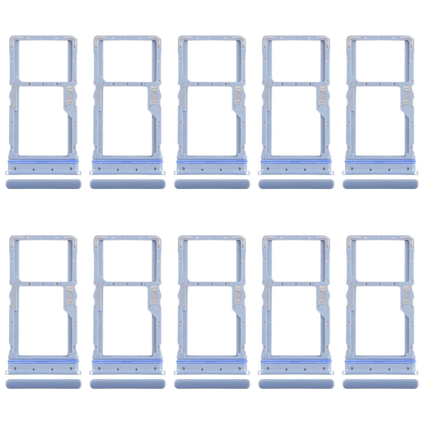 For Motorola Moto G31 XT2173-3 10pcs Original SIM + Micro SD Card Tray (Blue)