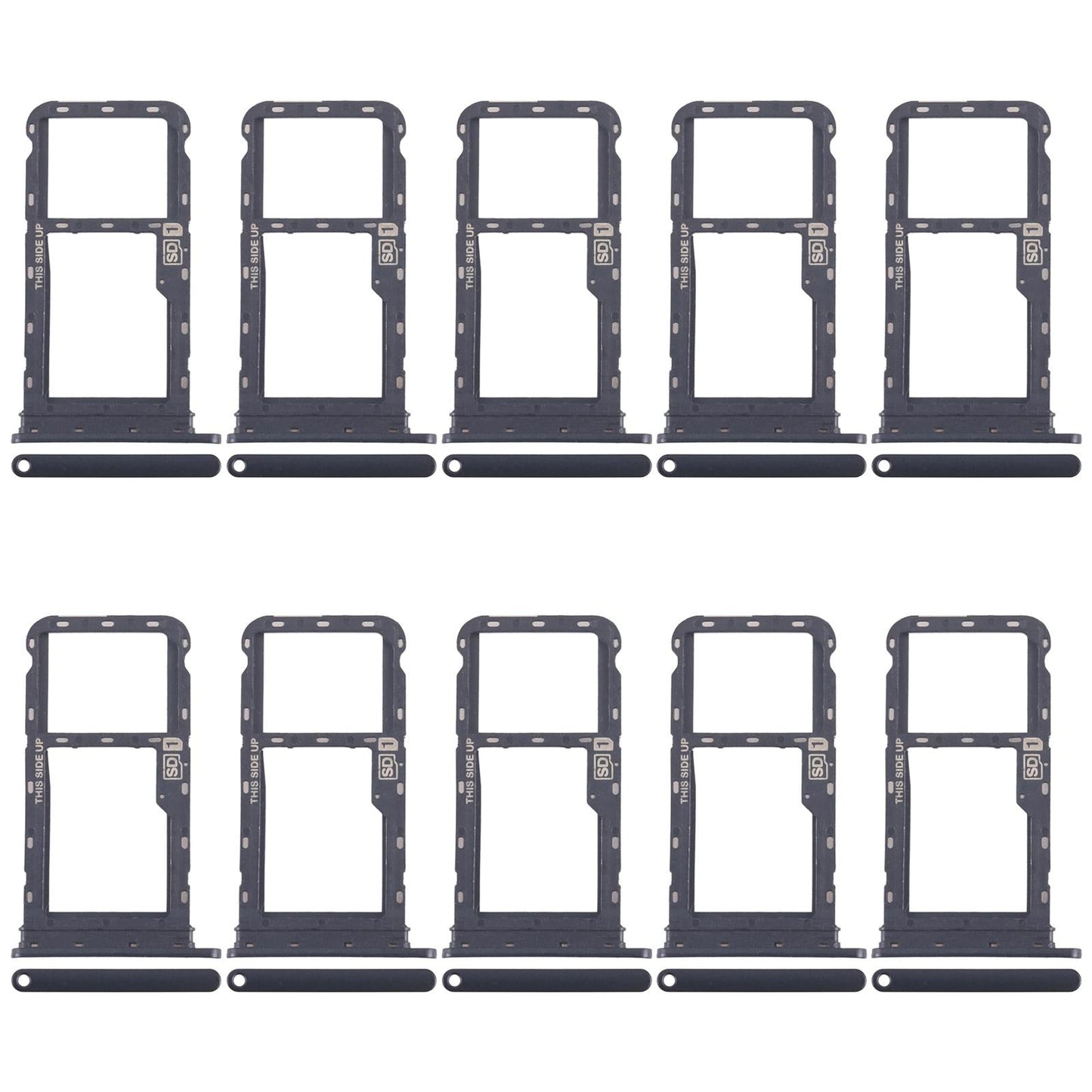 For Motorola Moto G60 10pcs Original SIM + Micro SD Card Tray (Black)