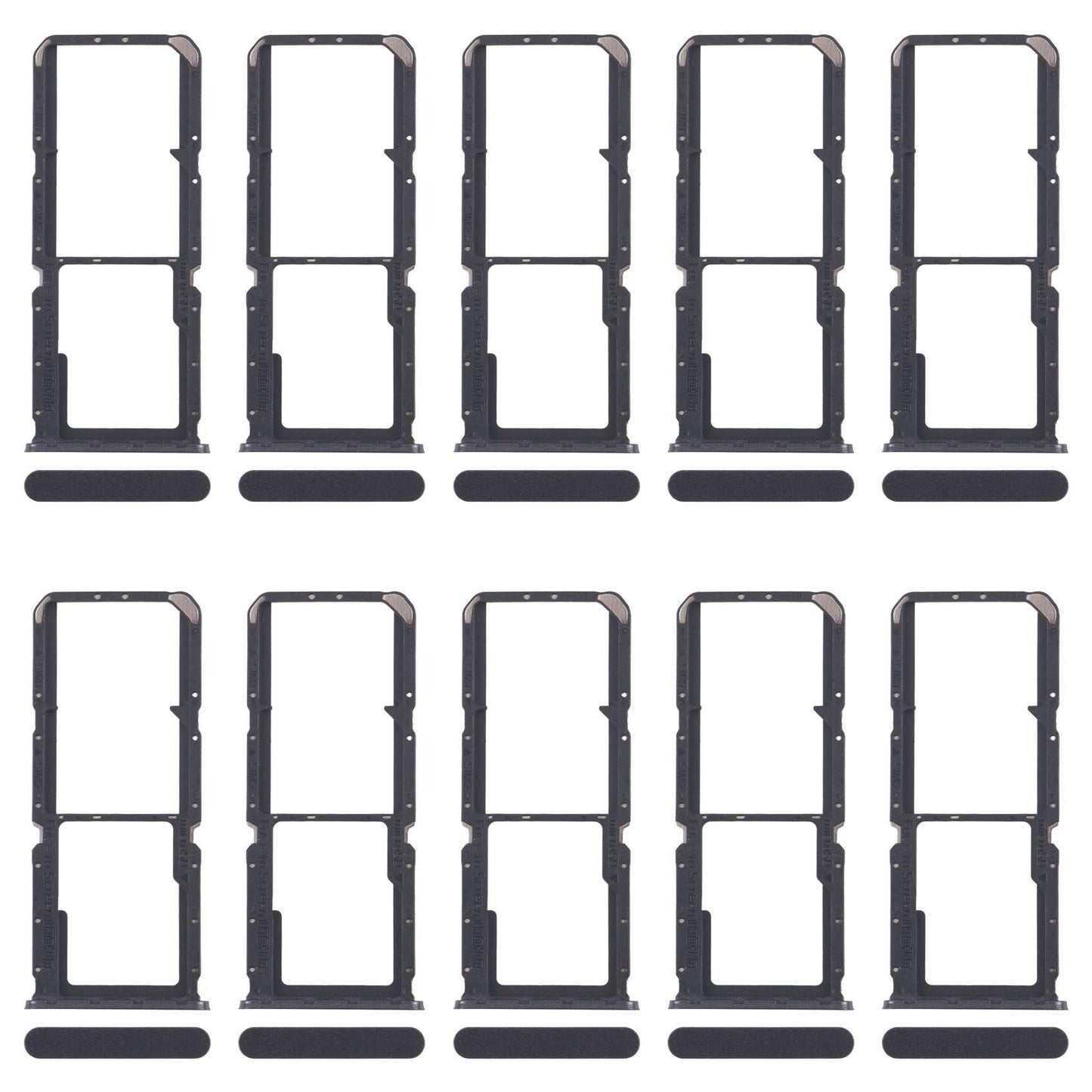 For OPPO A3x 4G CPH2641 10pcs Original SIM Card Tray + SIM Card Tray + Micro SD Card Tray (Black)