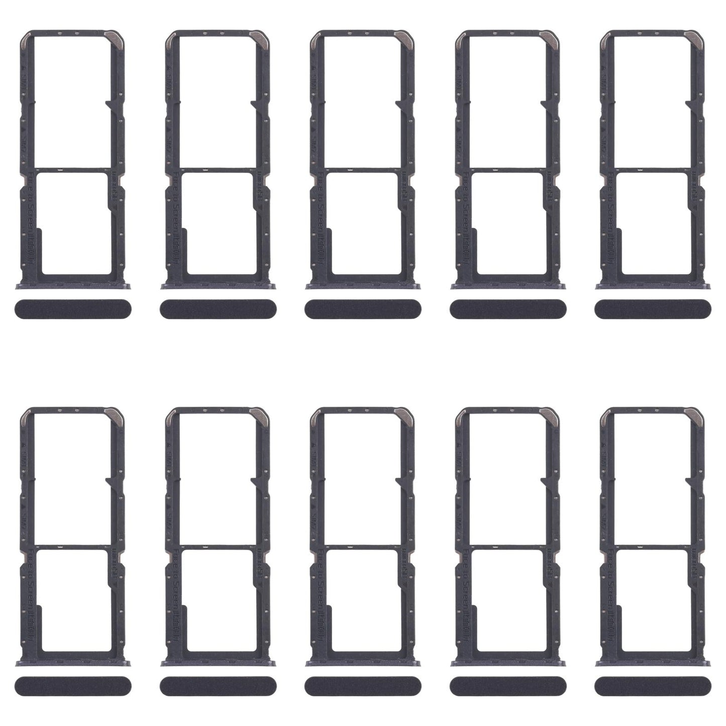 For OPPO A60 4G CPH2631 10pcs Original SIM Card Tray + SIM Card Tray + Micro SD Card Tray (Black)