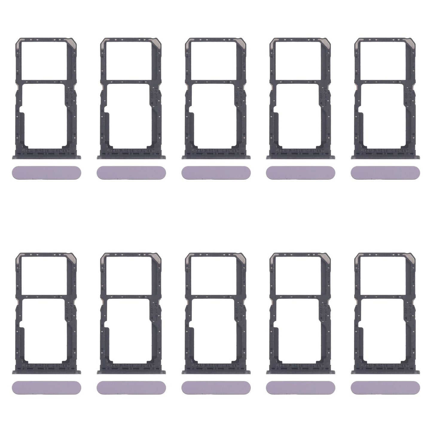 For OPPO A80 5G CPH2639 10pcs Original SIM Card Tray + SIM Card Tray / Micro SD Card Tray (Purple)