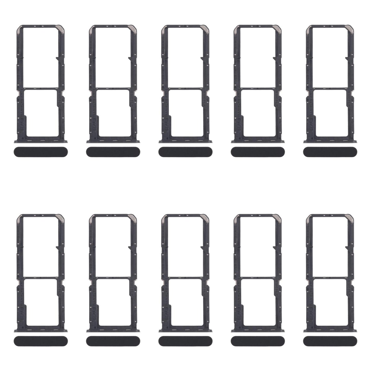 For OPPO Reno7 4G CPH2363 10pcs Original SIM Card Tray + SIM Card Tray + Micro SD Card Tray (Black)