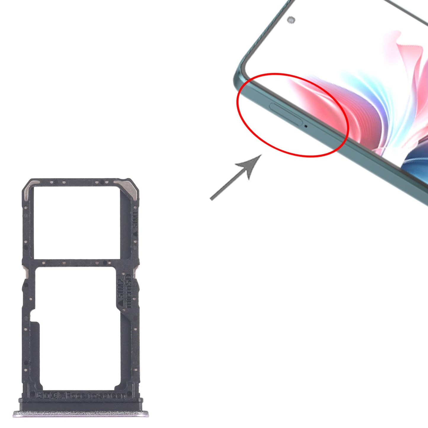 For OPPO F25 Pro 10pcs Original SIM Card Tray + SIM Card Tray / Micro SD Card Tray (Pink)