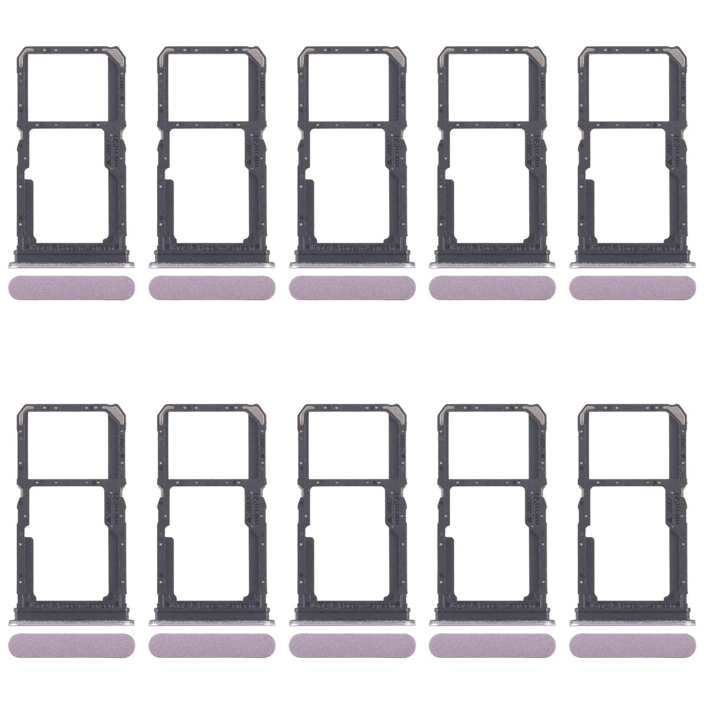 For OPPO Reno11 F CPH2603 10pcs Original SIM Card Tray + SIM Card Tray / Micro SD Card Tray (Pink)