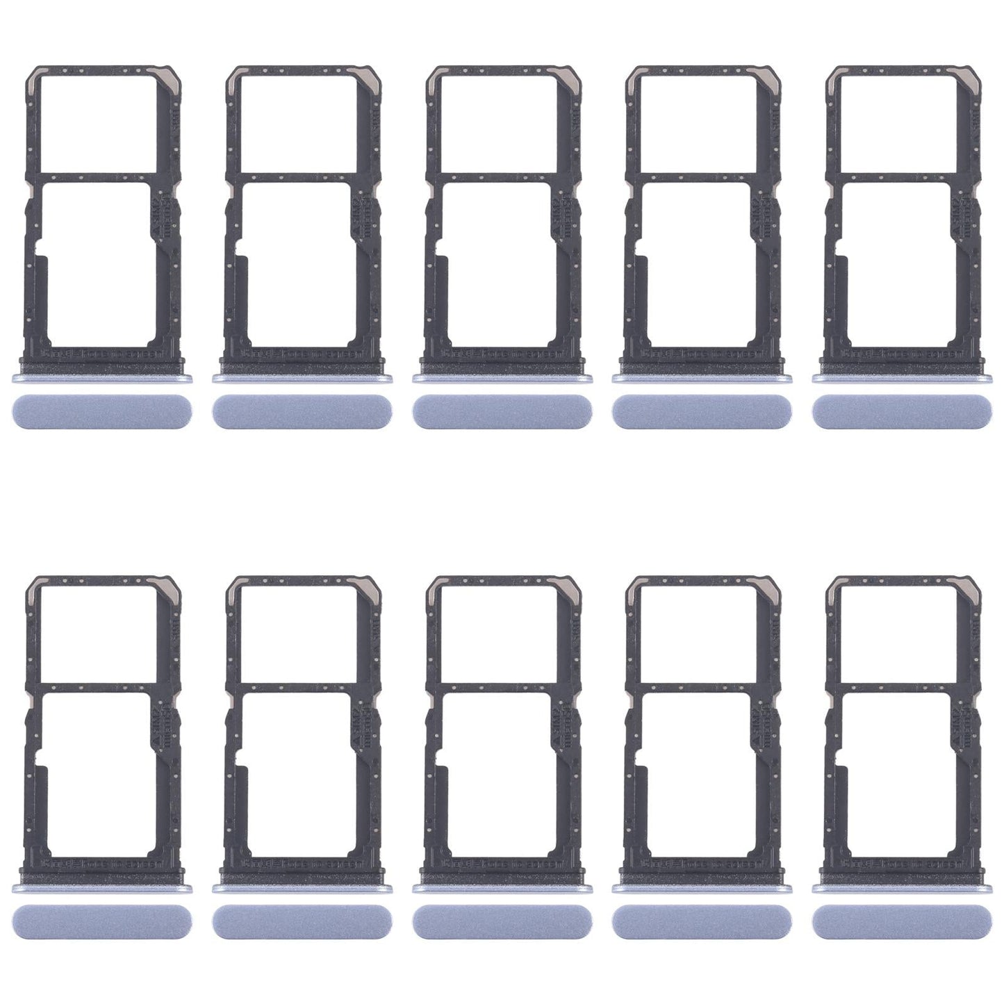 For OPPO Reno11 F CPH2603 10pcs Original SIM Card Tray + SIM Card Tray / Micro SD Card Tray (Blue)