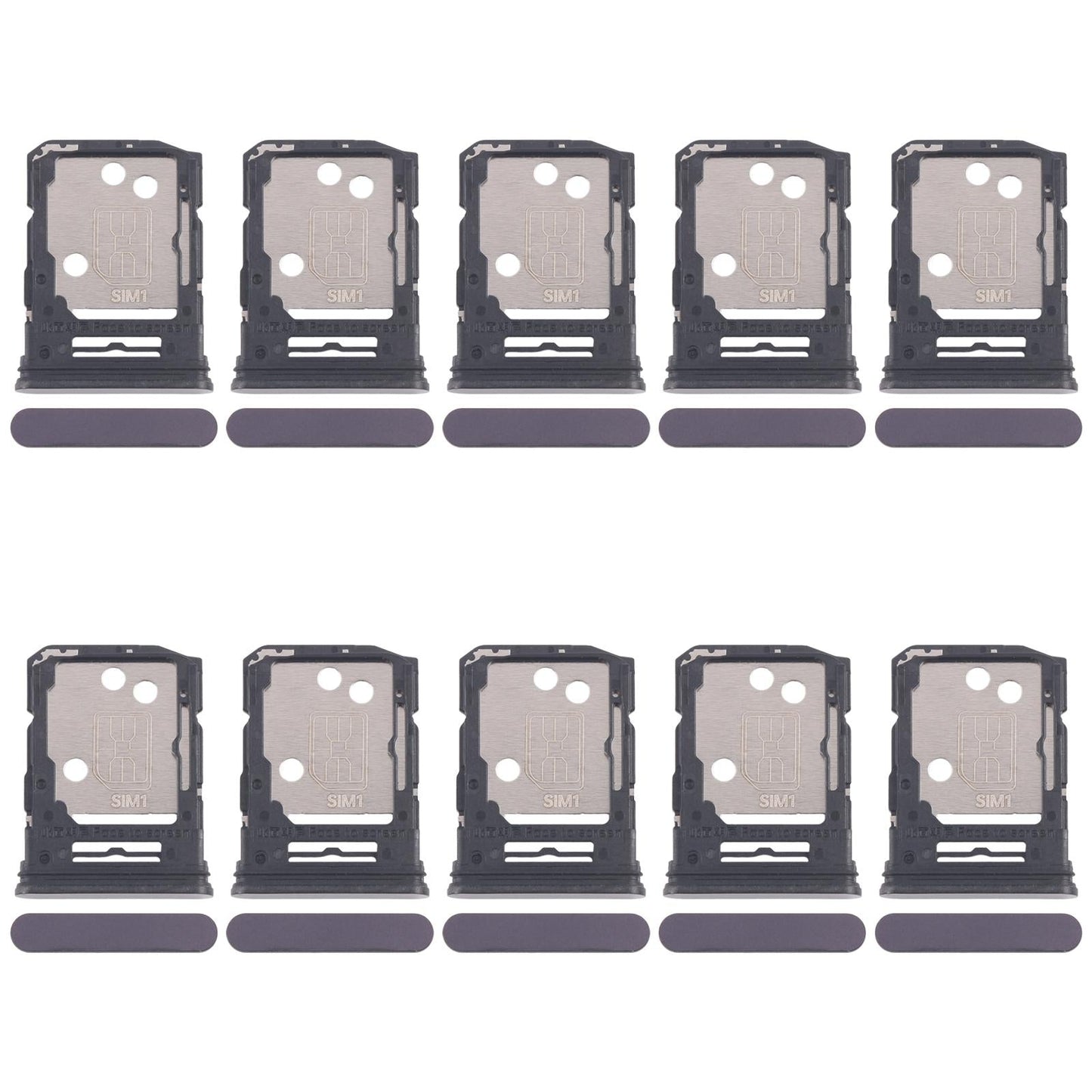 For OPPO Reno12 Pro CPH2629 10pcs Original SIM Card Tray + SIM Card Tray / Micro SD Card Tray (Black)