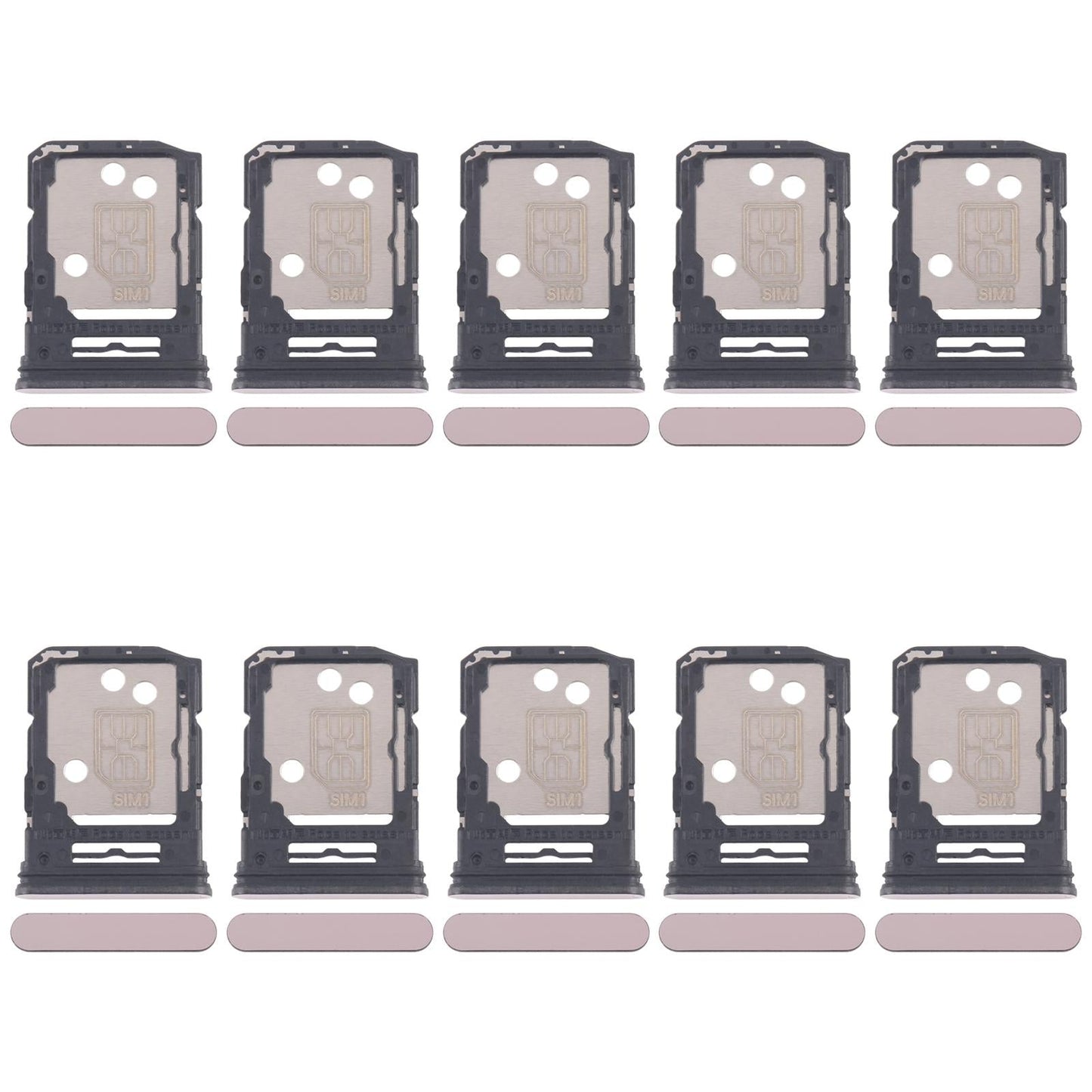 For OPPO Reno12 Pro CPH2629 10pcs Original SIM Card Tray + SIM Card Tray / Micro SD Card Tray (Pink)