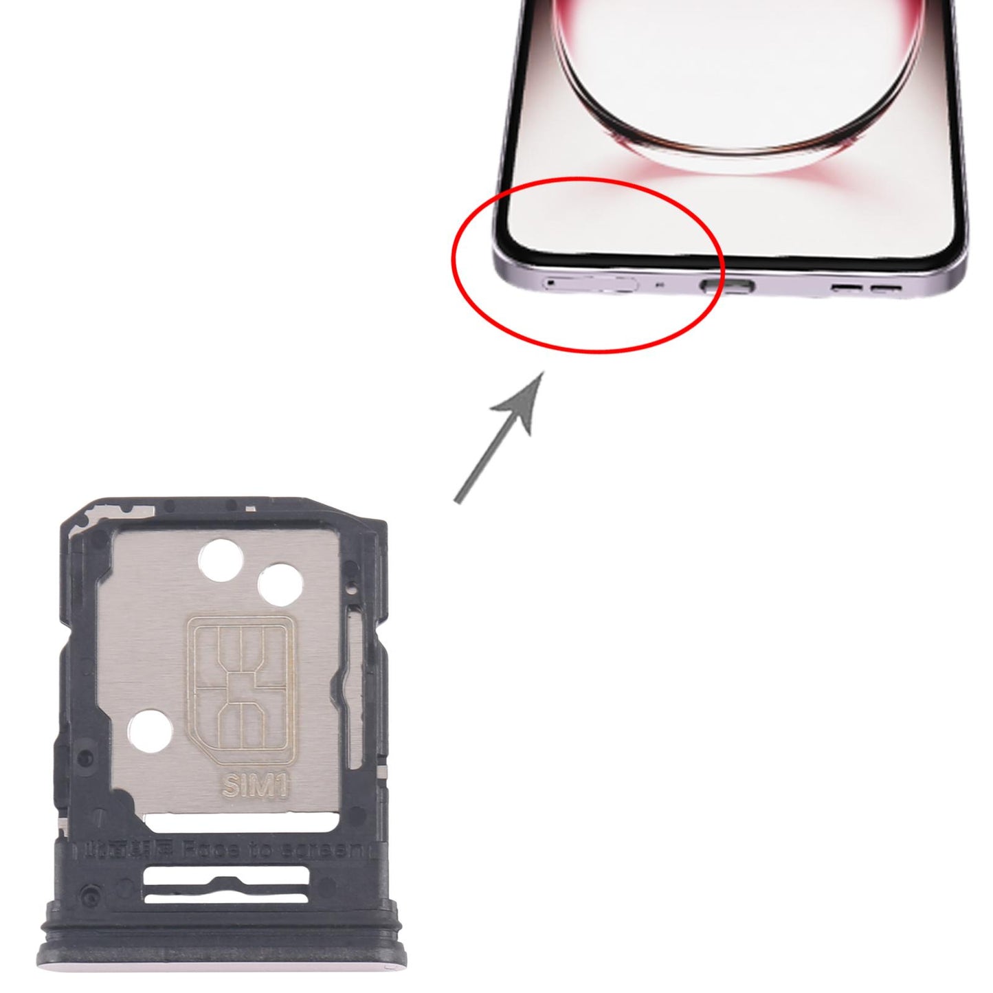 For OPPO Reno12 5G CPH2625 10pcs Original SIM Card Tray + SIM Card Tray / Micro SD Card Tray (Pink)