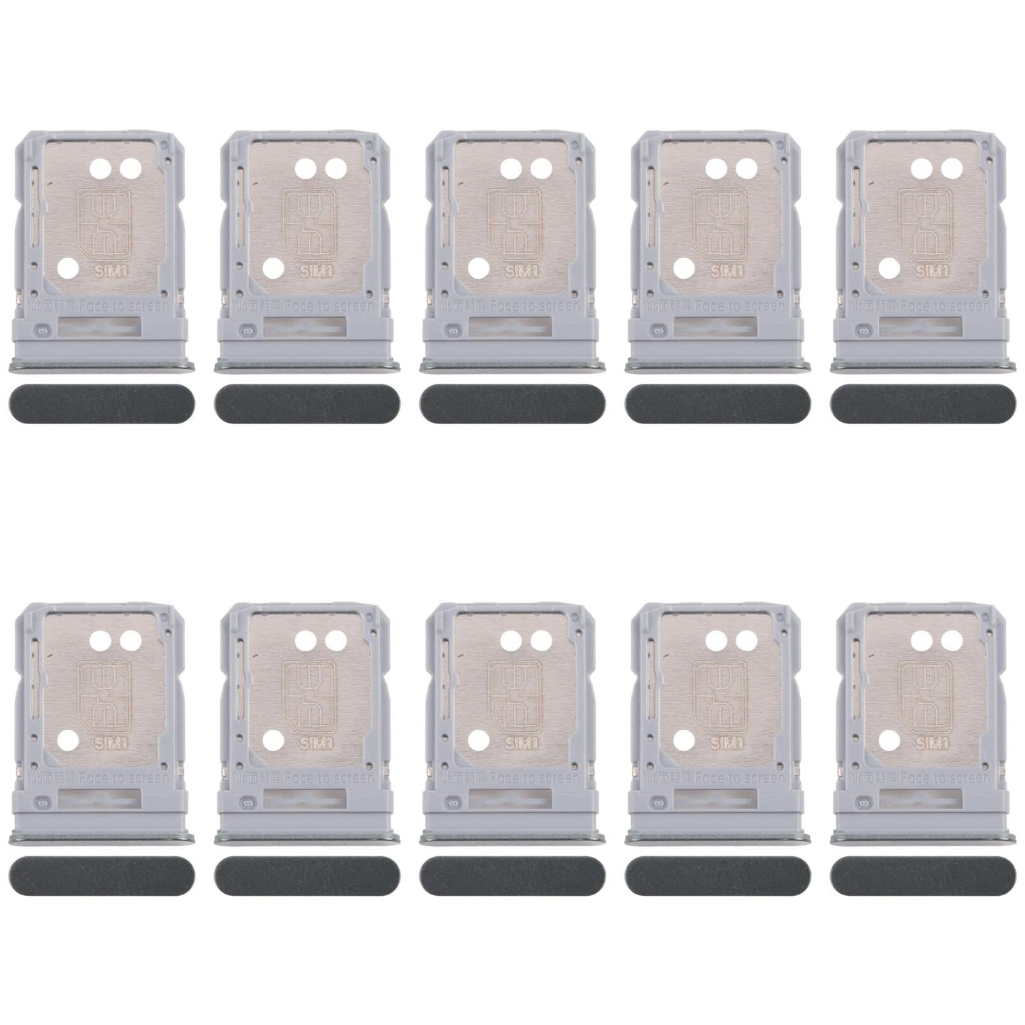 For Realme 12+ 5G RMX3867 10pcs Original SIM Card Tray + SIM Card Tray / Micro SD Card Tray (Dark Green)