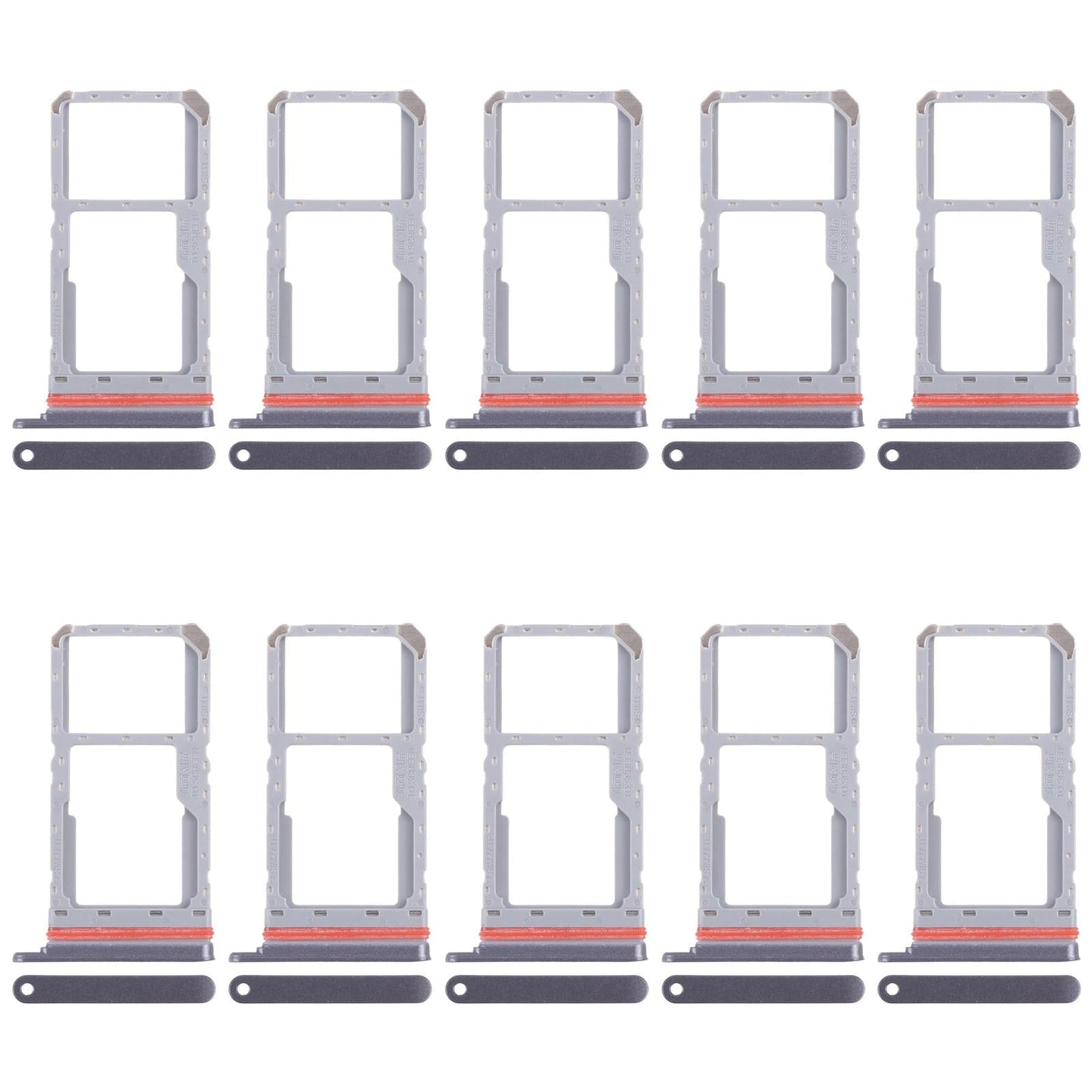 For Realme 13 5G RMX3951 10pcs Original SIM Card Tray + SIM Card Tray / Micro SD Card Tray (Black)