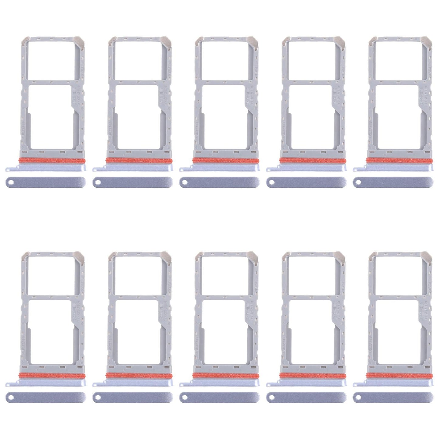 For Realme 13 5G RMX3951 10pcs Original SIM Card Tray + SIM Card Tray / Micro SD Card Tray (Blue)