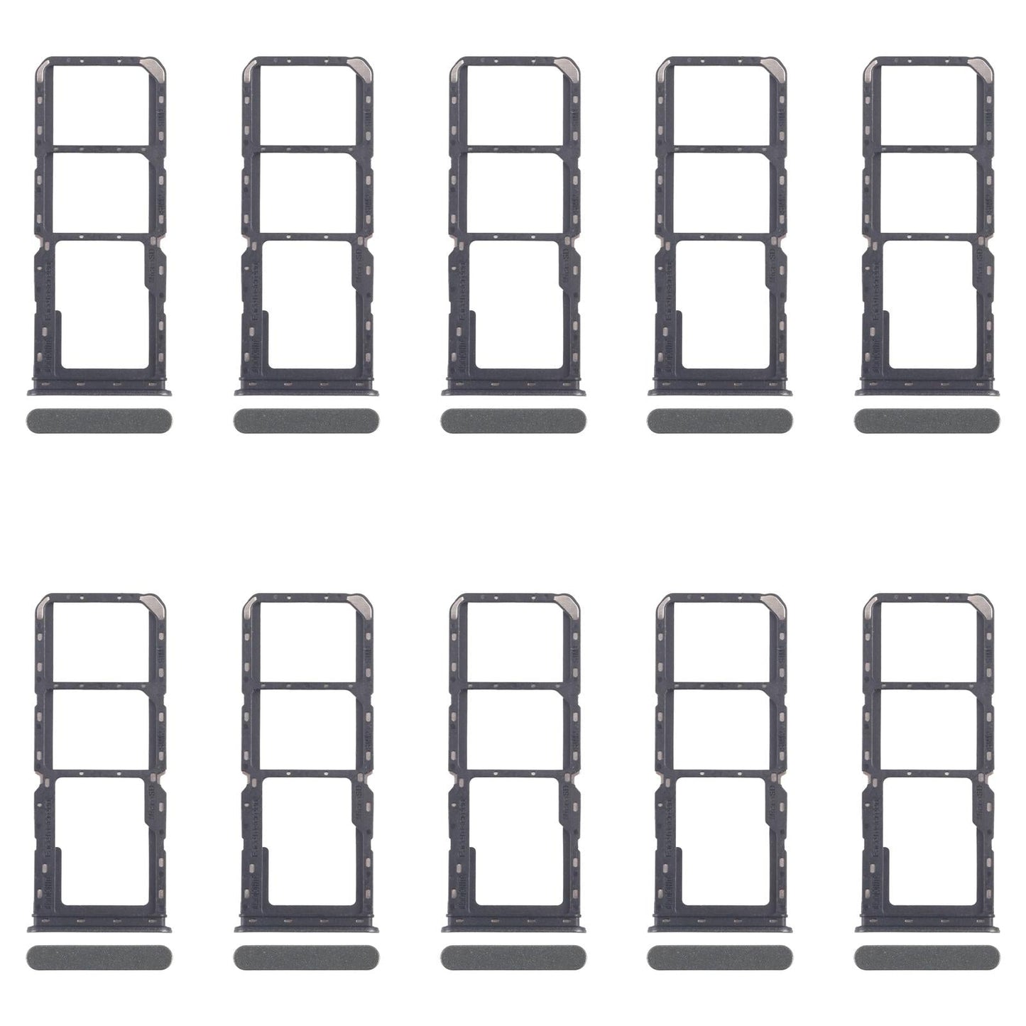 For Realme C67 4G RMX3890 10pcs Original SIM Card Tray + SIM Card Tray + Micro SD Card Tray (Dark Green)