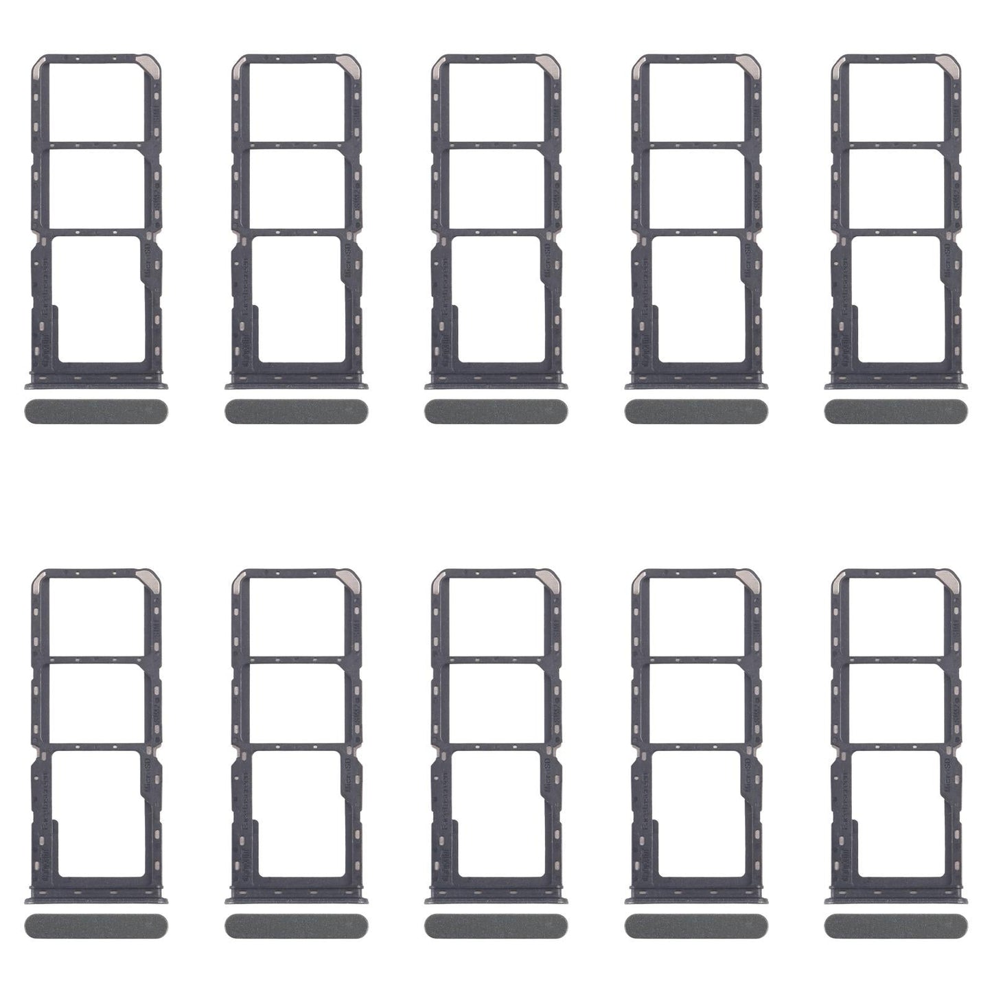For Realme 12 Lite 4G 10pcs Original SIM Card Tray + SIM Card Tray + Micro SD Card Tray (Dark Green)