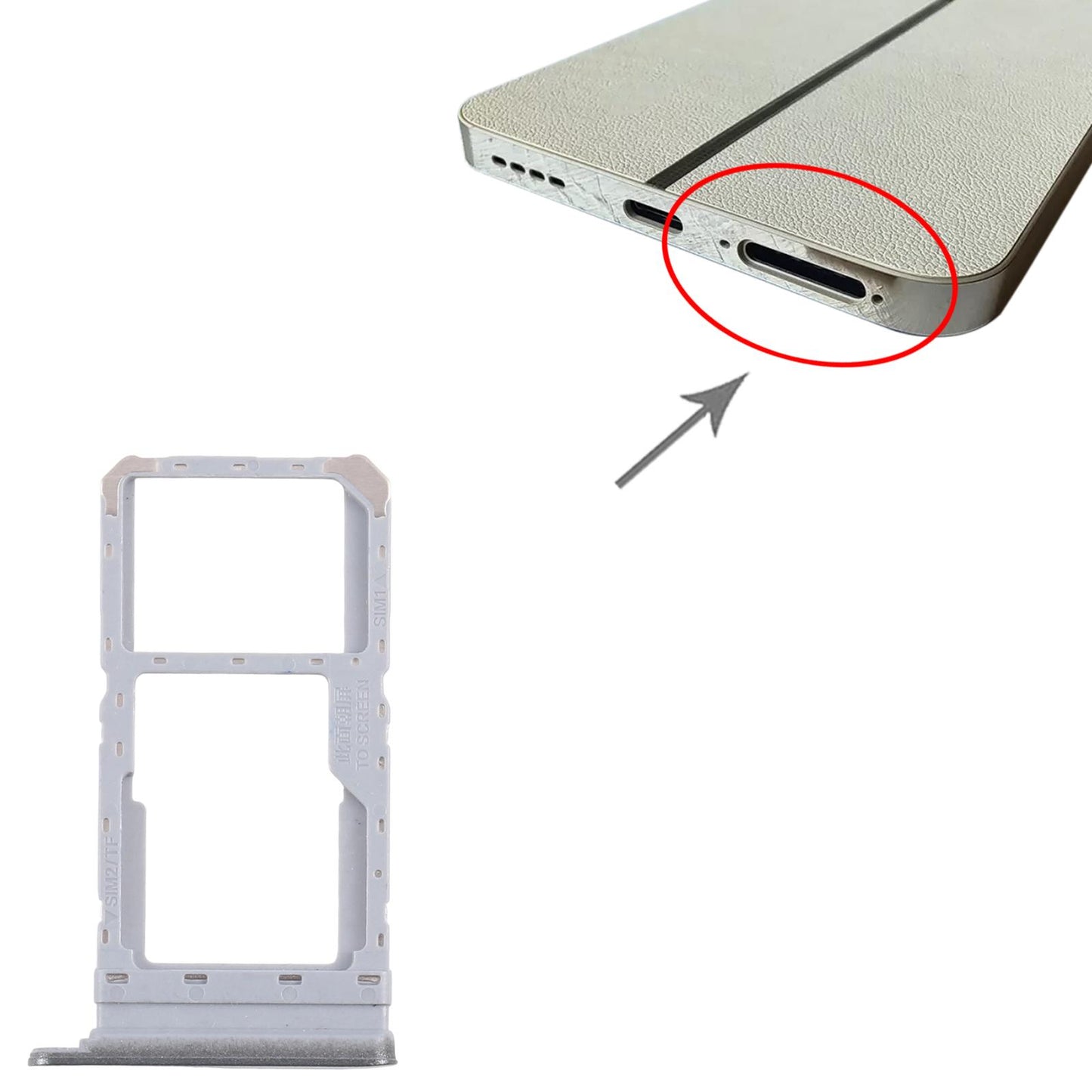 For Realme 12 4G RMX3871 10pcs Original SIM Card Tray + SIM Card Tray / Micro SD Card Tray (Green)