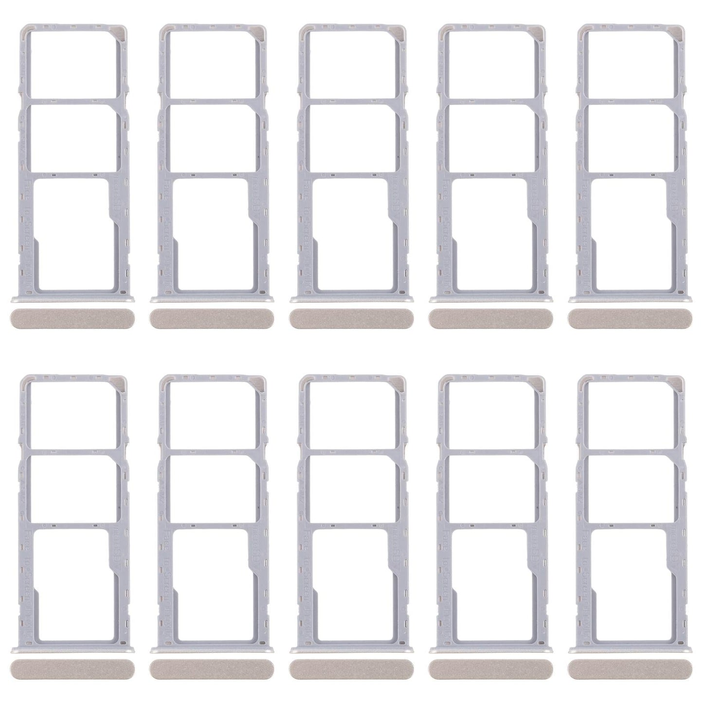 For Realme C63 5G RMX3950 10pcs Original SIM Card Tray + SIM Card Tray + Micro SD Card Tray (Gold)