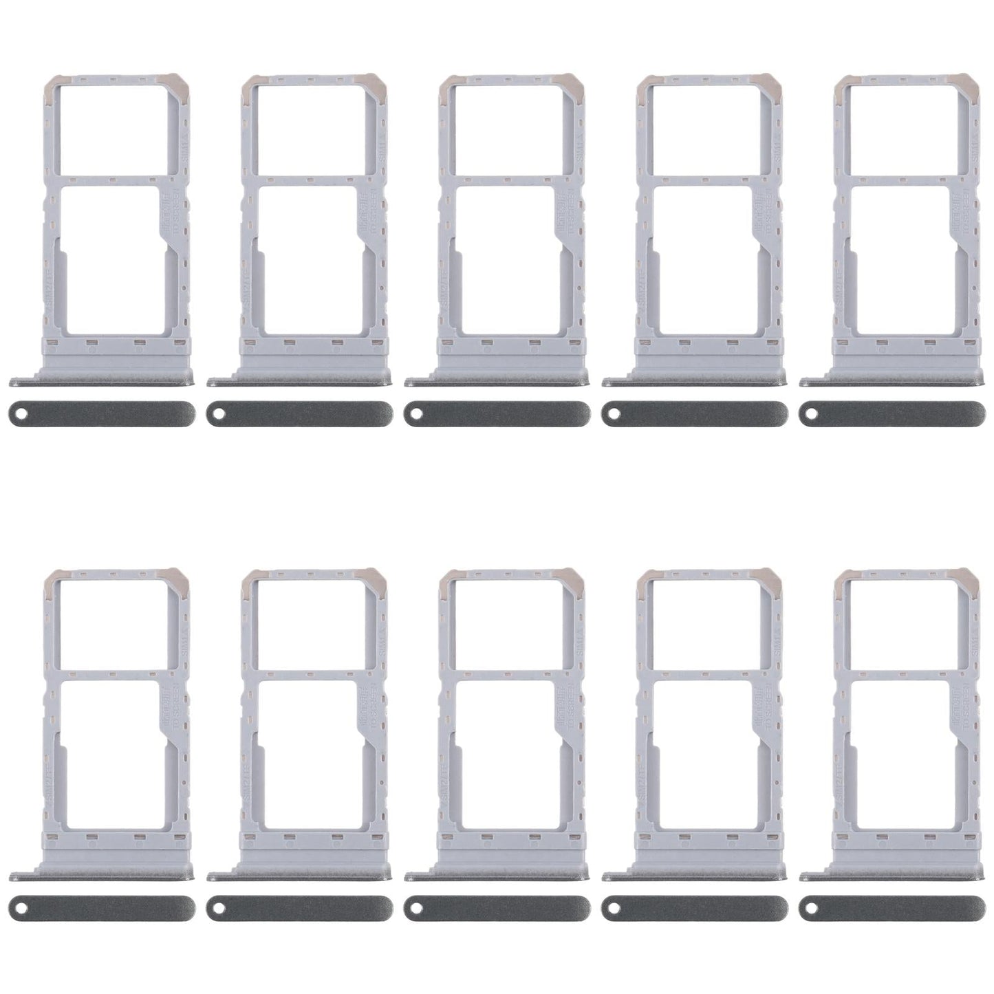 For Realme 12x India 5G RMX3998 10pcs Original SIM Card Tray + SIM Card Tray / Micro SD Card Tray (Dark Green)