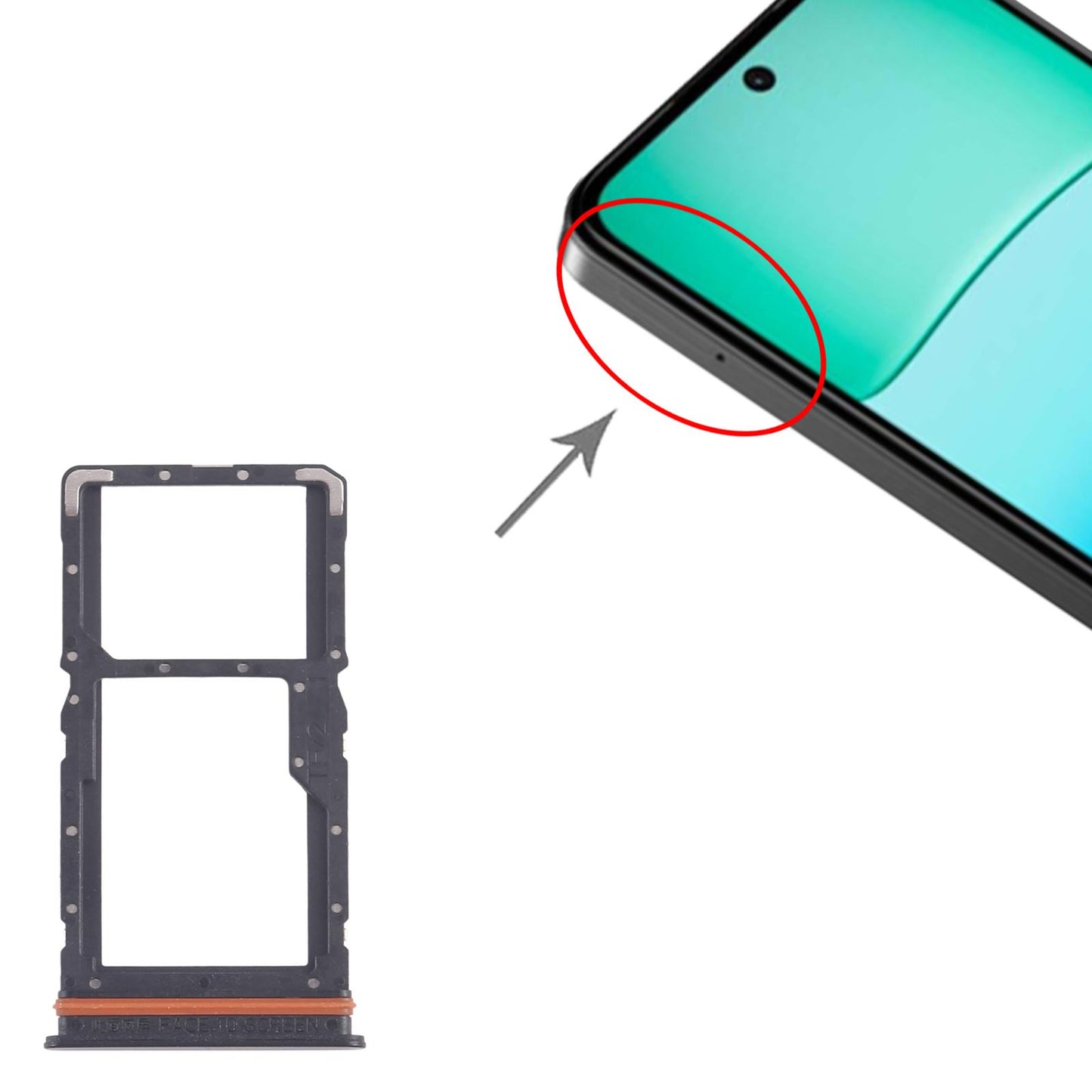 For Xiaomi Redmi 13 5G 10pcs SIM Card Tray + SIM Card Tray / Micro SD Card Tray (Black)