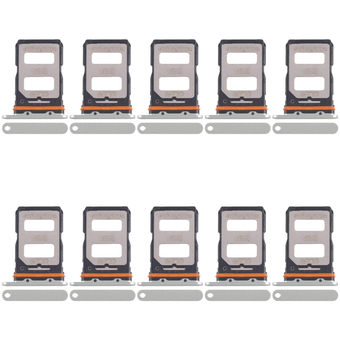 For Xiaomi 14 Civi 10pcs SIM Card Tray + SIM Card Tray (Green)