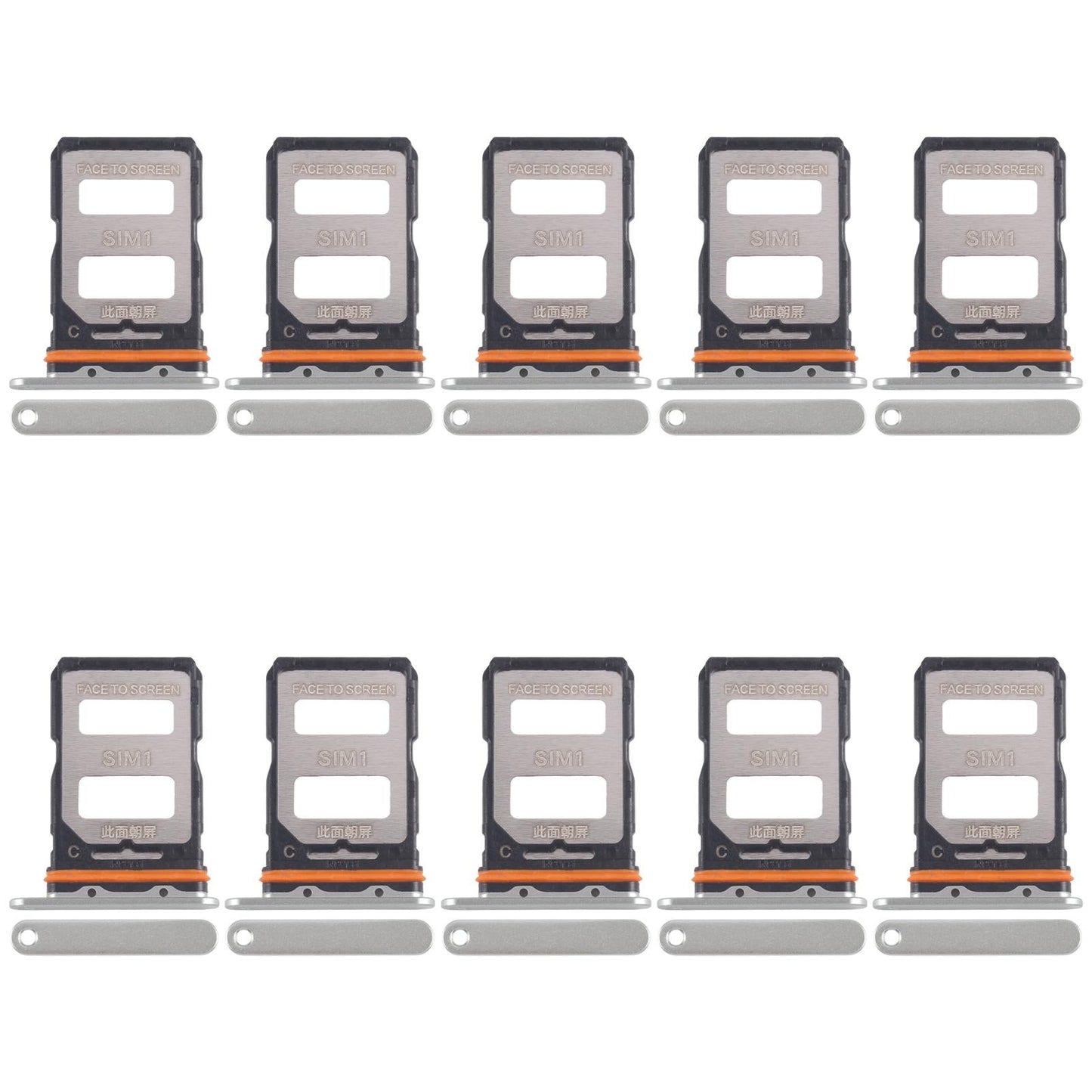 For Xiaomi Civi 4 Pro 10pcs SIM Card Tray + SIM Card Tray (Green)