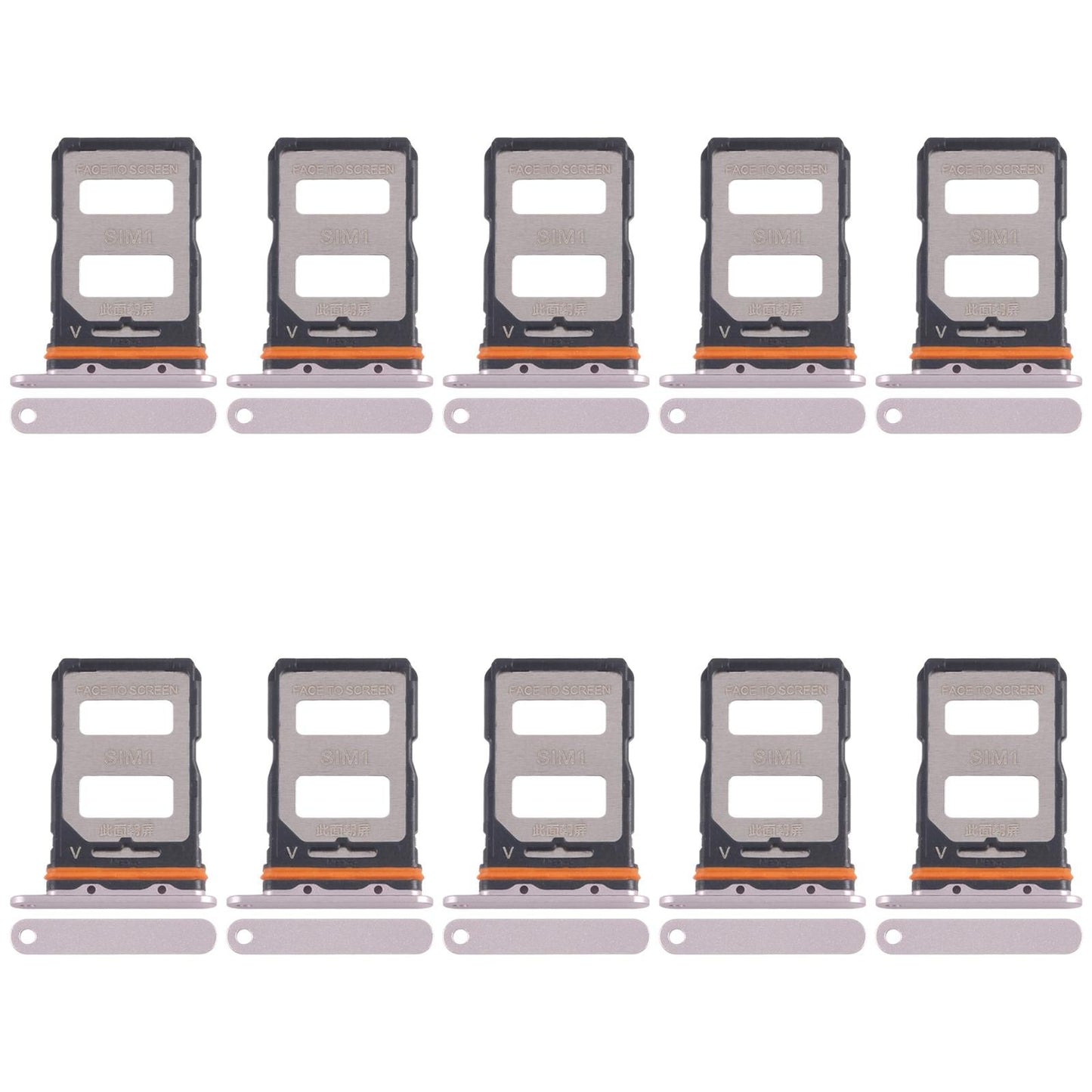 For Xiaomi Civi 4 Pro 10pcs SIM Card Tray + SIM Card Tray (Gold)