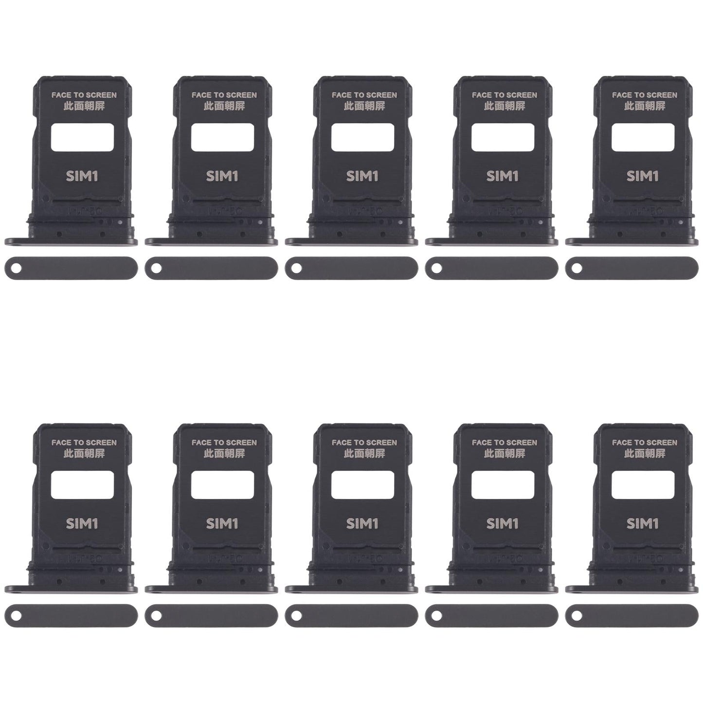 For Xiaomi 15 Pro 10pcs SIM Card Tray + SIM Card Tray (Black)