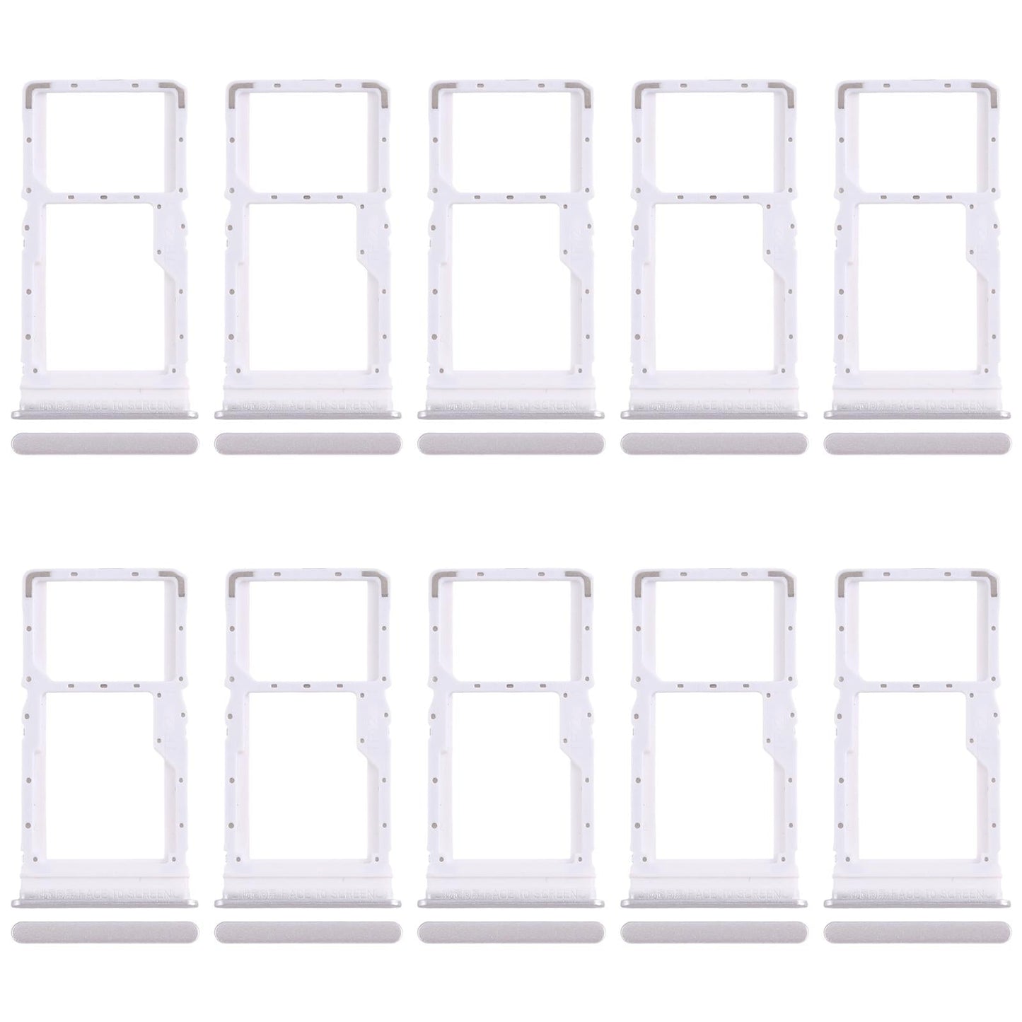 For Xiaomi Poco M6 4G 10pcs SIM Card Tray + SIM Card Tray / Micro SD Card Tray (Silver)