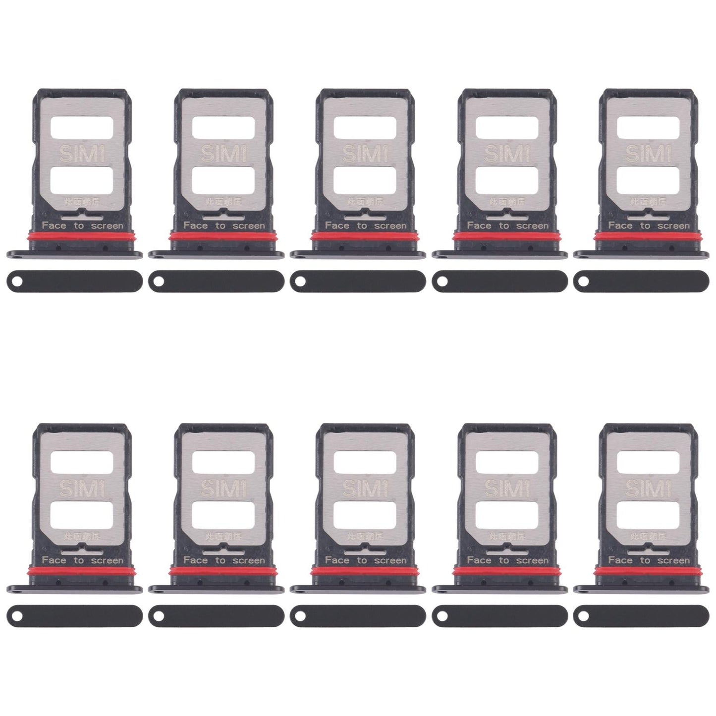 For Xiaomi Redmi K70 Pro 10pcs SIM Card Tray + SIM Card Tray (Black)