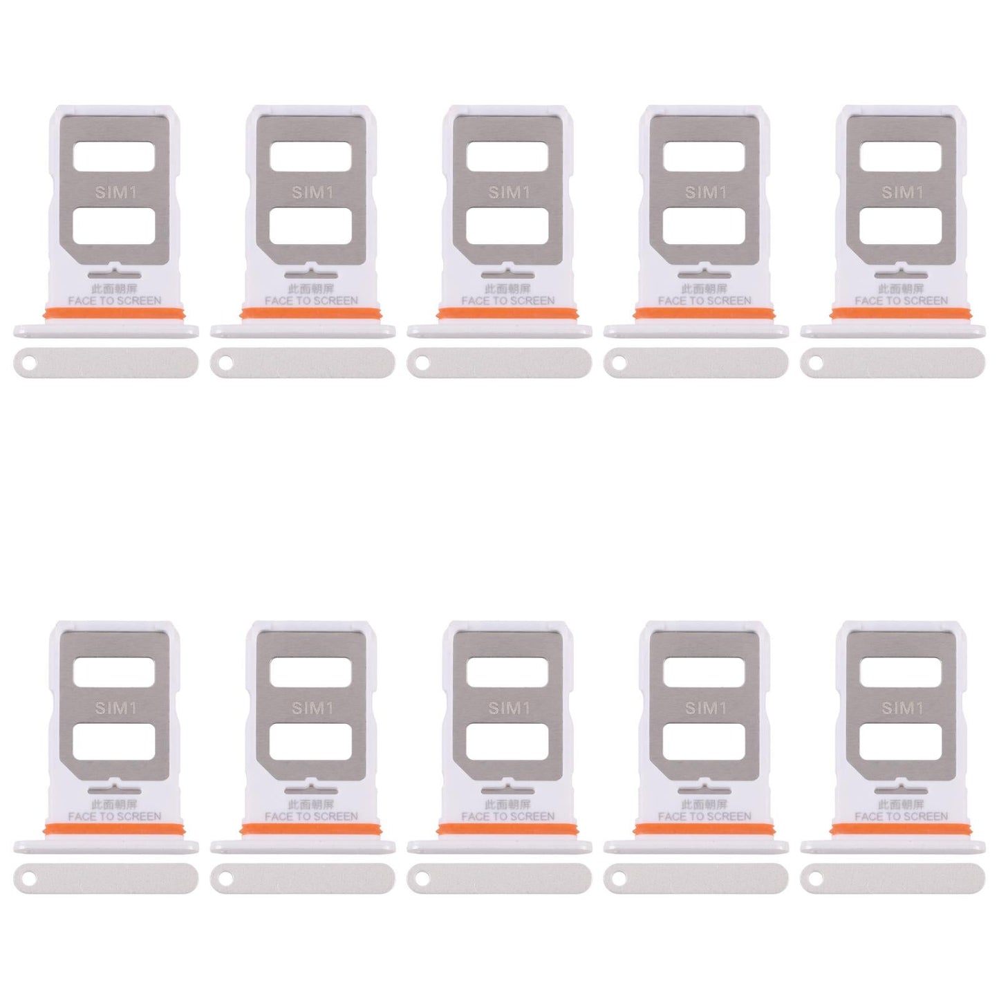 For Xiaomi Poco X6 10pcs SIM Card Tray + SIM Card Tray (White)