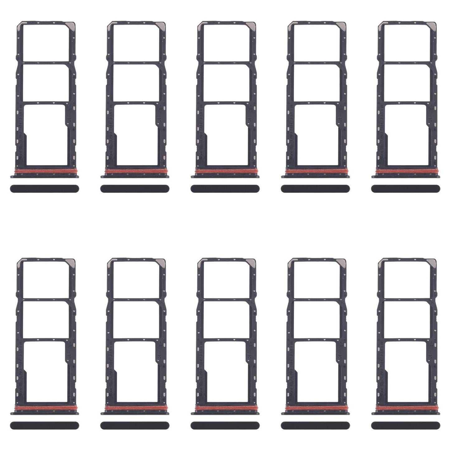 For Xiaomi Redmi A5 4G 10pcs SIM Card Tray + SIM Card Tray + Micro SD Card Tray (Black)