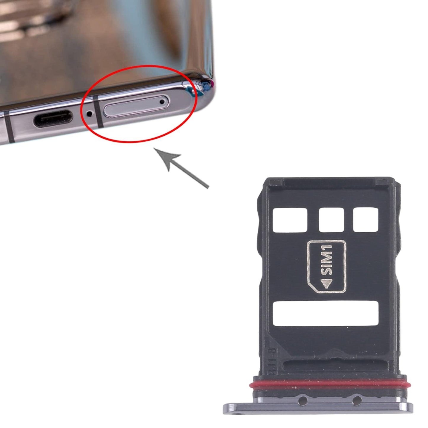 For Huawei P50 10pcs Original SIM Card Tray + NM Card Tray (Black)