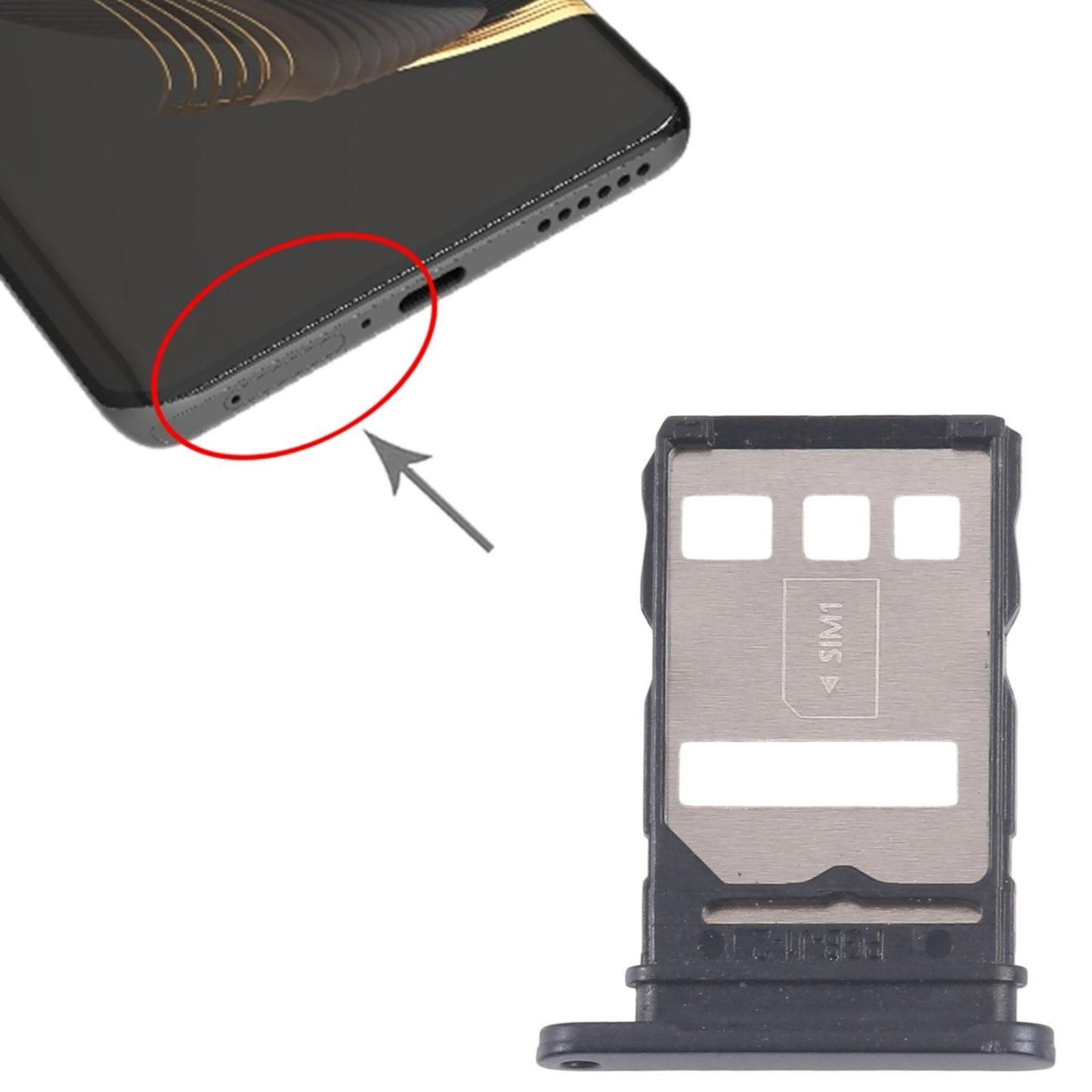 For Huawei nova 10 10pcs Original SIM Card Tray + SIM Card Tray (Black)