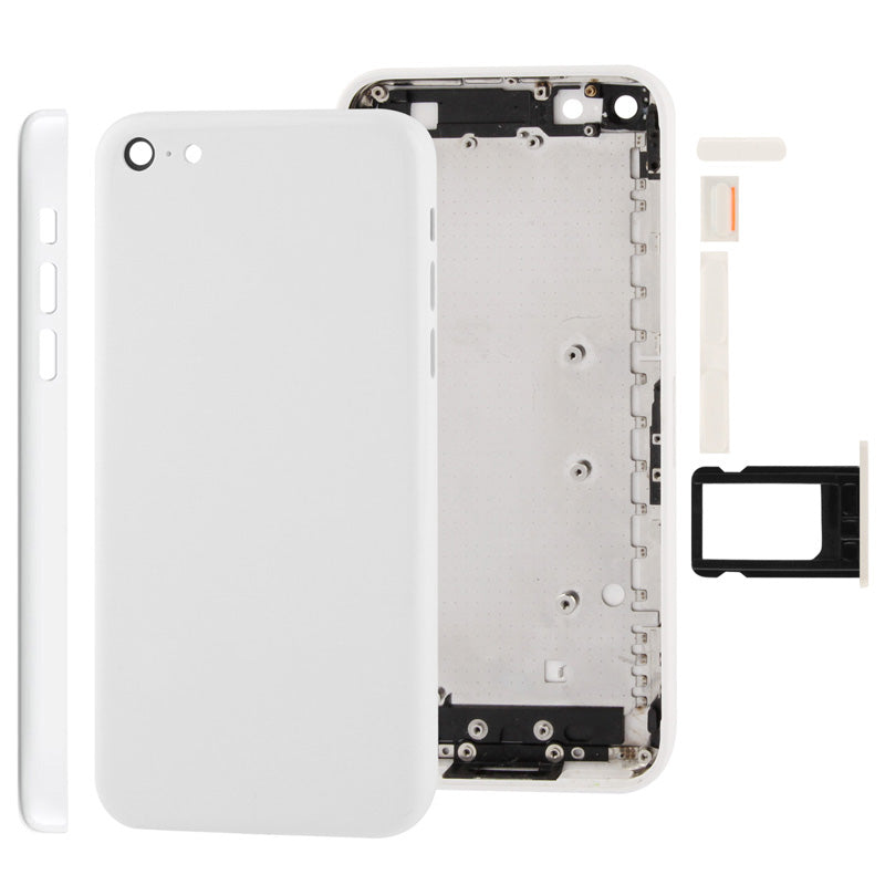 Full Housing Chassis / Back Cover with Mounting Plate & Mute Button + Power Button + Volume Button + Nano SIM Card Tray for iPhone 5C(White)