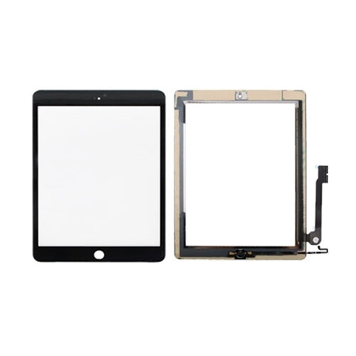 Controller Button + Home Key Button PCB Membrane Flex Cable + Touch Panel Installation Adhesive Touch Panel for iPad 4(Black)