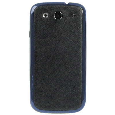 For Galaxy SIII / i9300 Litchi Texture Leather Skin Battery Cover with Black Frame (Black)