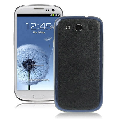 For Galaxy SIII / i9300 Litchi Texture Leather Skin Battery Cover with Black Frame (Black)