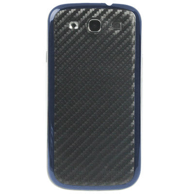For Galaxy SIII / i9300 Carbon Fiber Skin Battery Cover with Black Frame (Black)