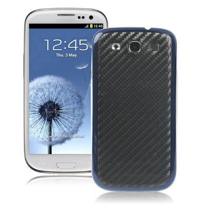 For Galaxy SIII / i9300 Carbon Fiber Skin Battery Cover with Black Frame (Black)