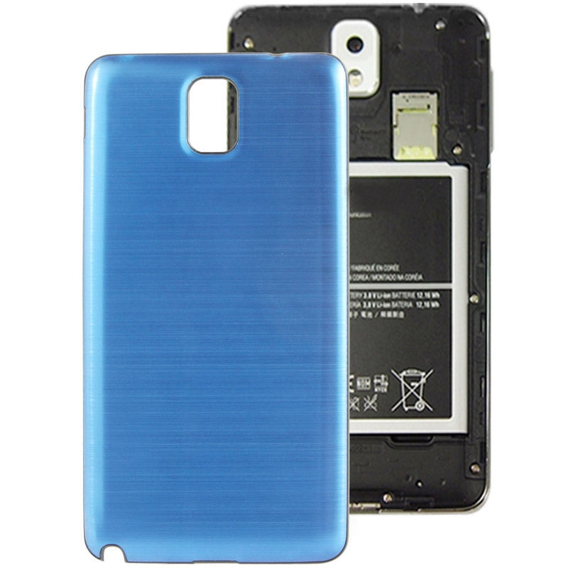 For Galaxy Note III / N9000 Full Metallic Brushed Battery Cover with Black Frame (Blue)